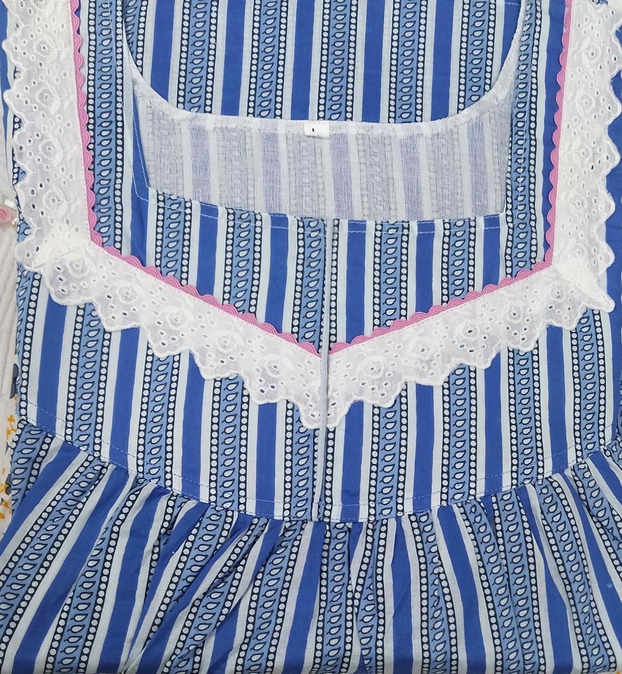 Soft Cotton With Pockets, No Open Large Printed Nighty