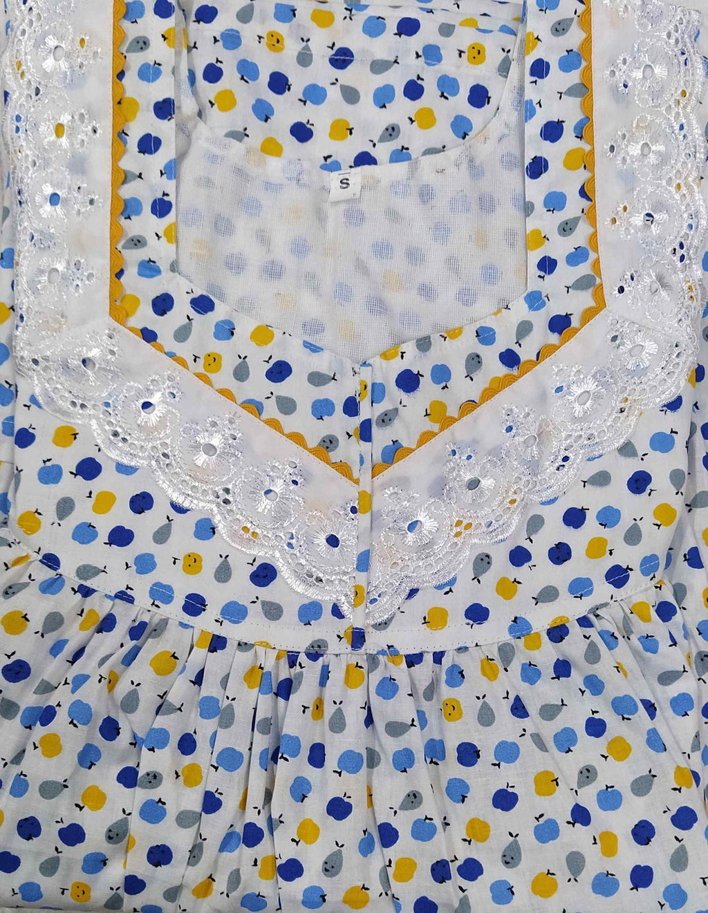 Cotton With Pockets, No Open Small Printed Nighty