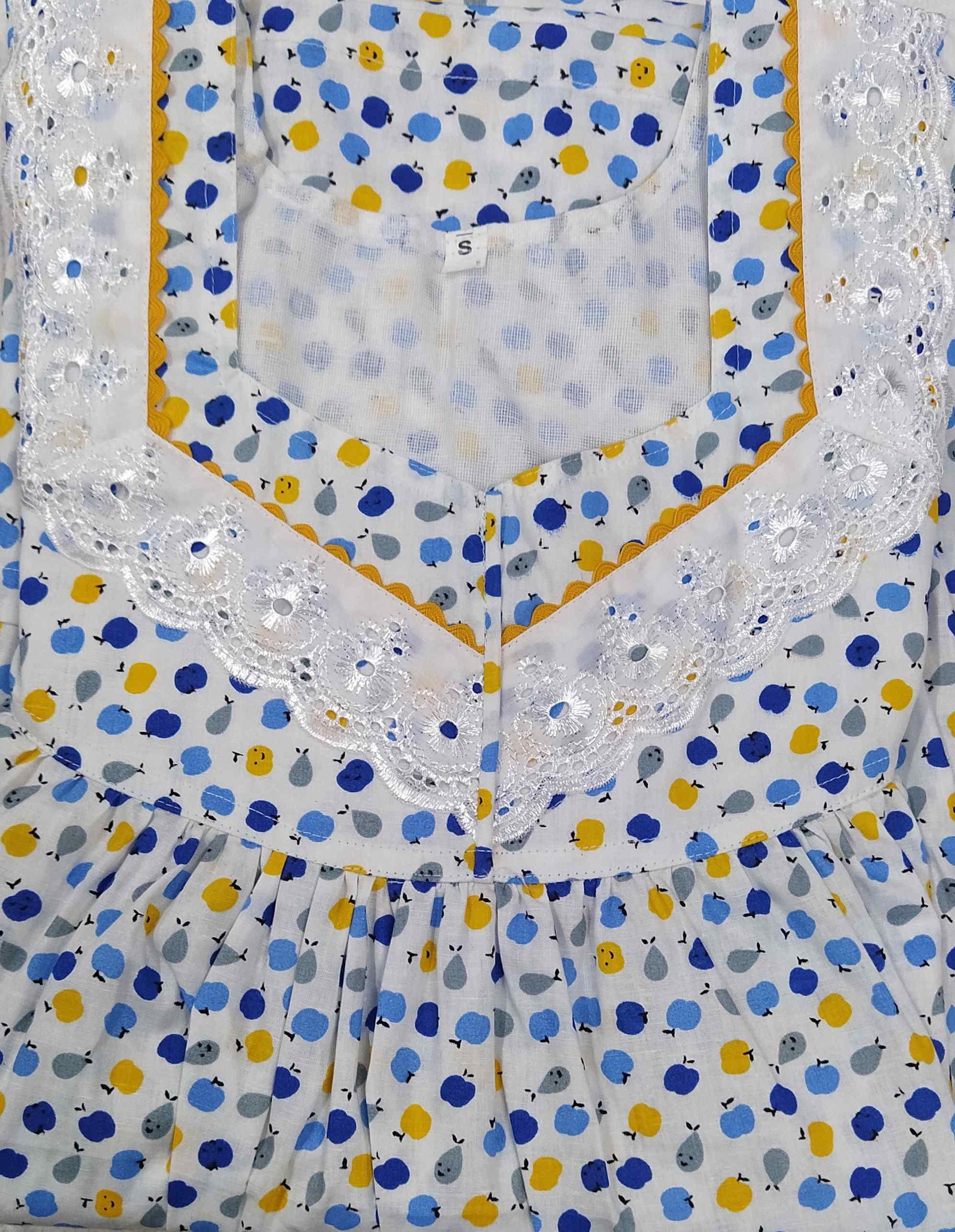 Cotton With Pockets, No Open Small Printed Nighty