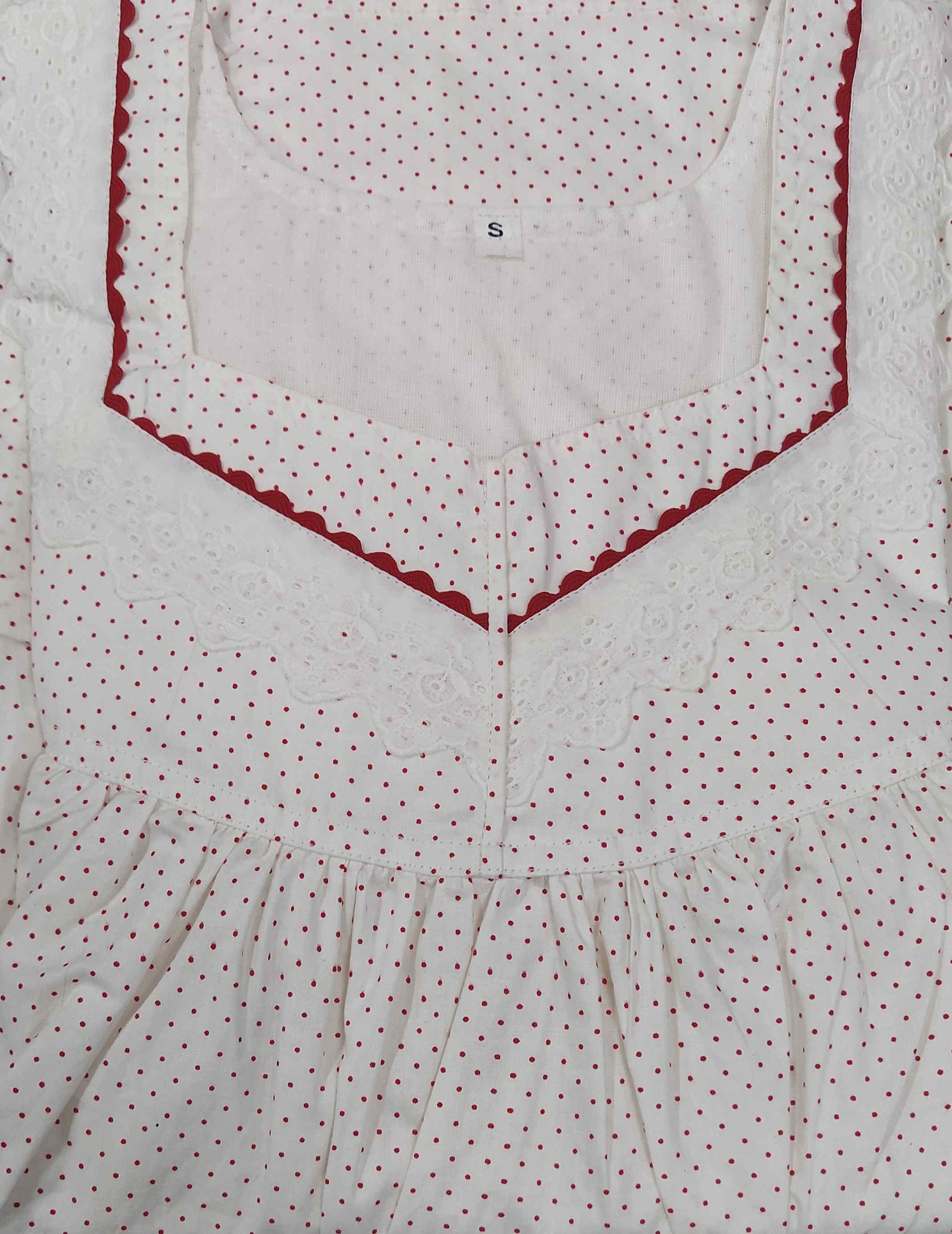 Cotton With Pockets, No Open Small Printed Nighty