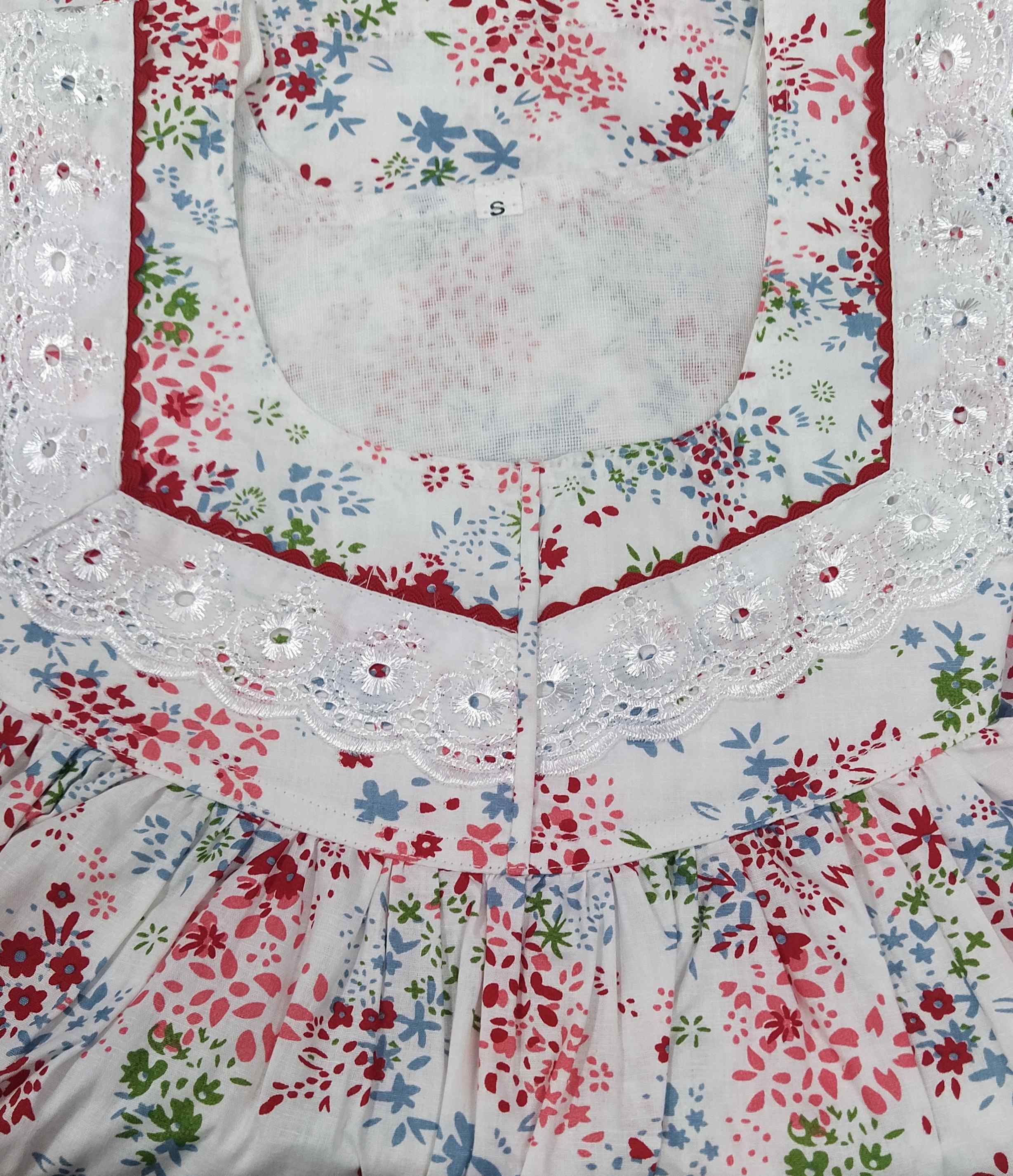 Cotton With Pockets, No Open Small Printed Nighty