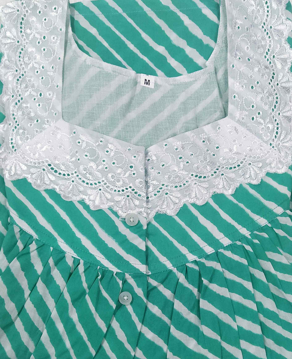Soft Cotton With Pockets, Half Open Medium Printed Nighty