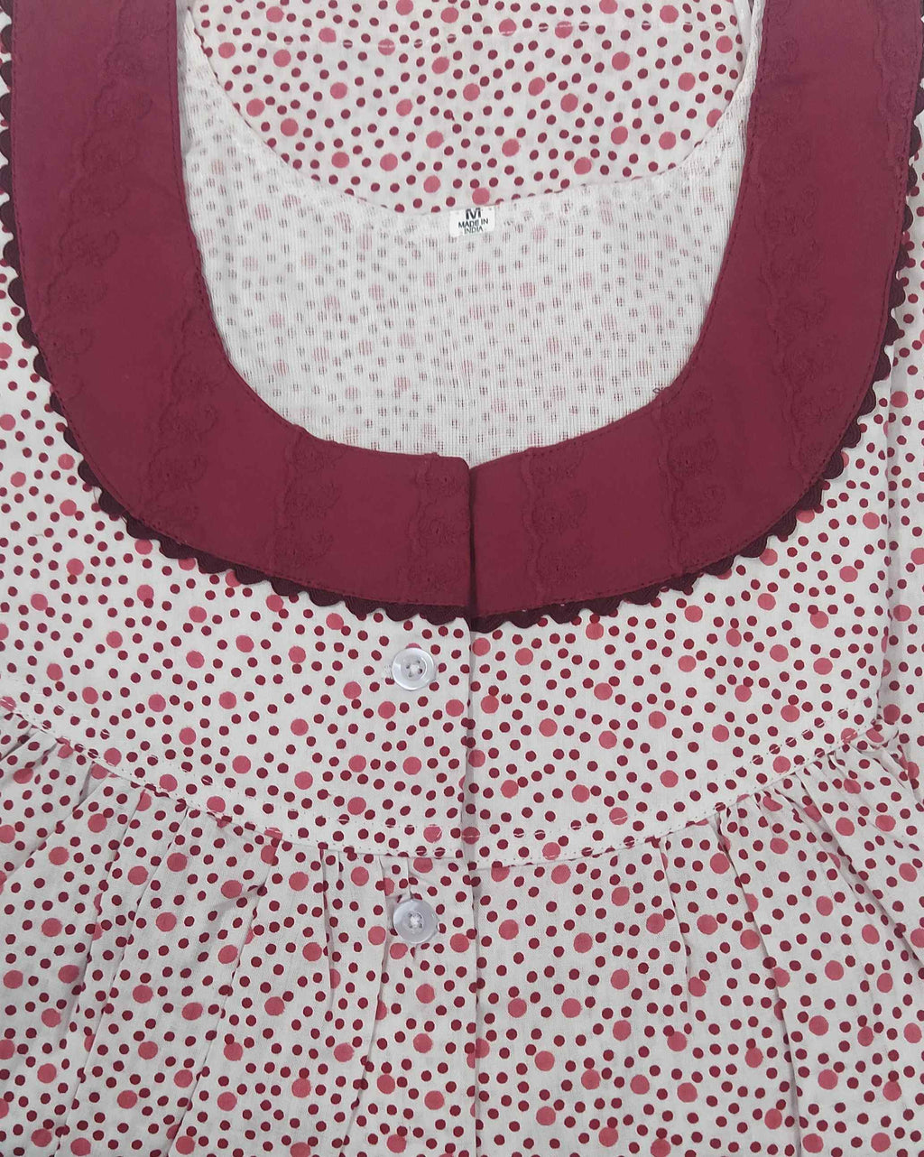 Cotton With Pockets, Half Open Medium Printed Nighty