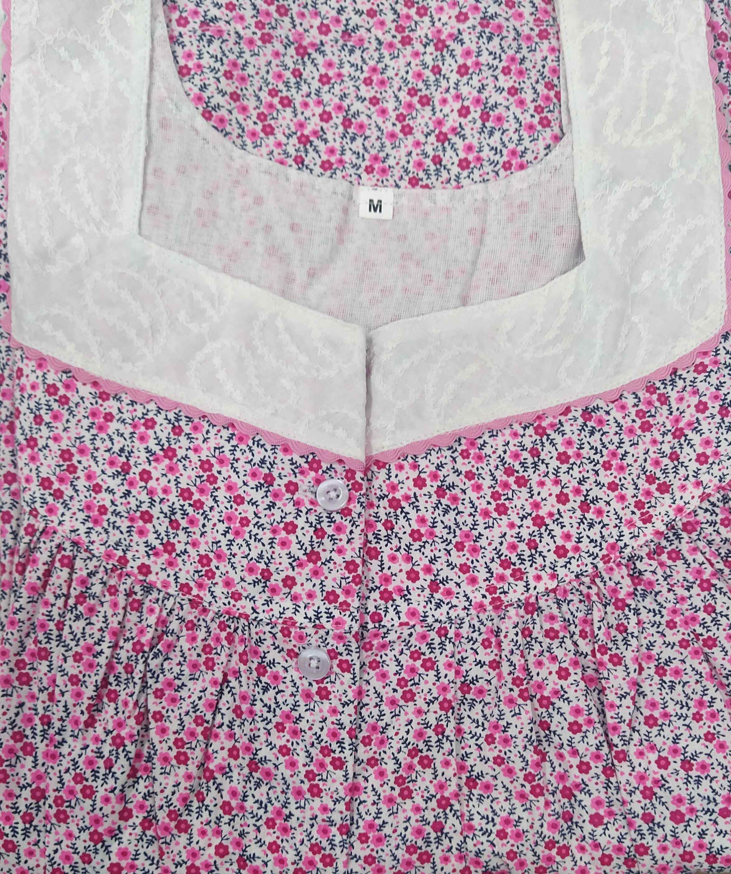 Cotton With Pockets, Half Open Medium Printed Nighty