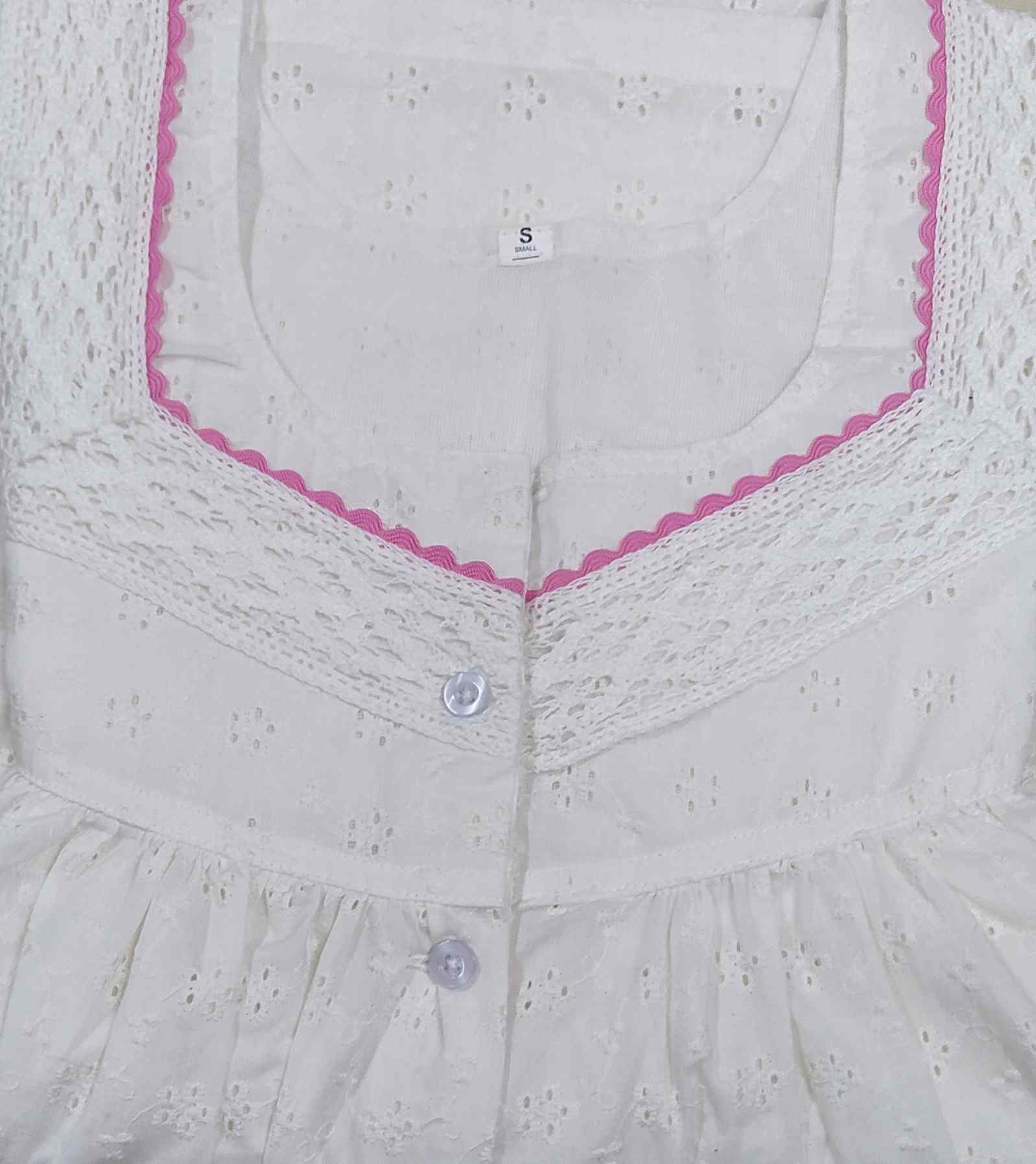 Hacoba With Pockets, Half Open Small Printed Nighty
