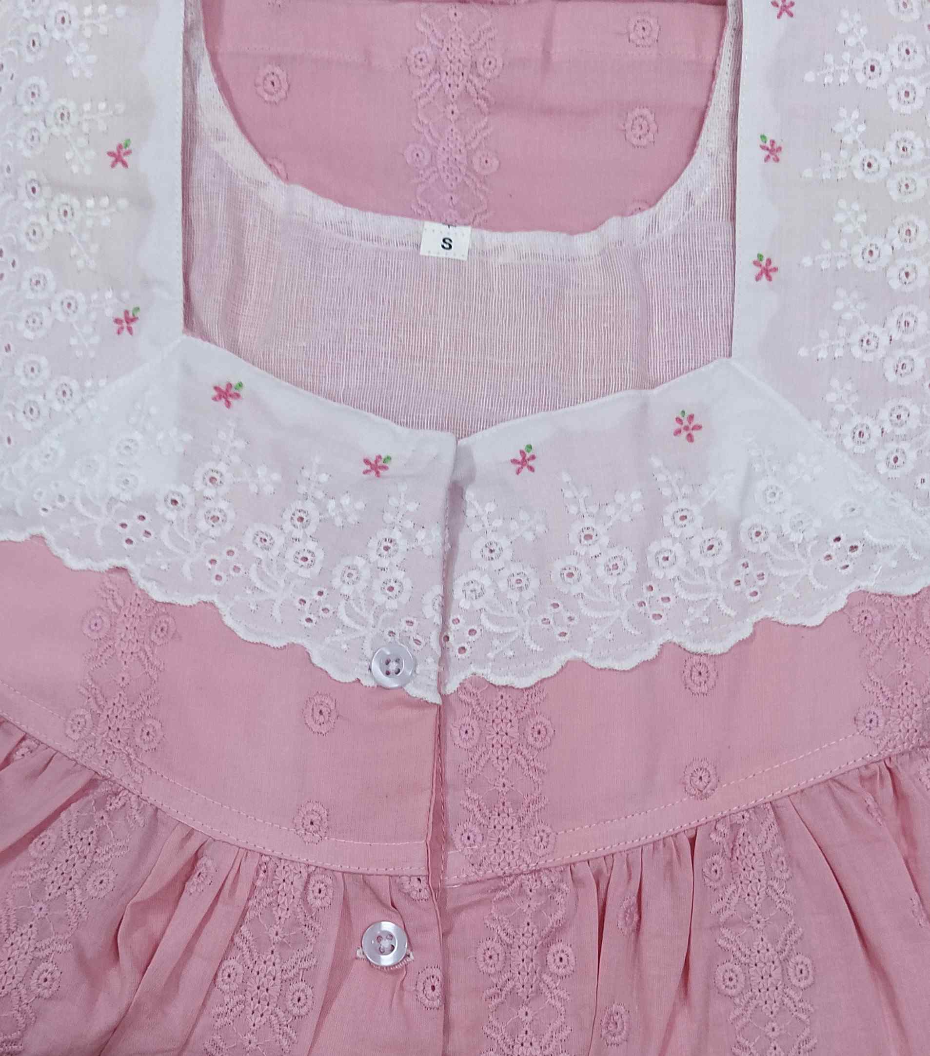 Hacoba With Pockets, Half Open Small Printed Nighty