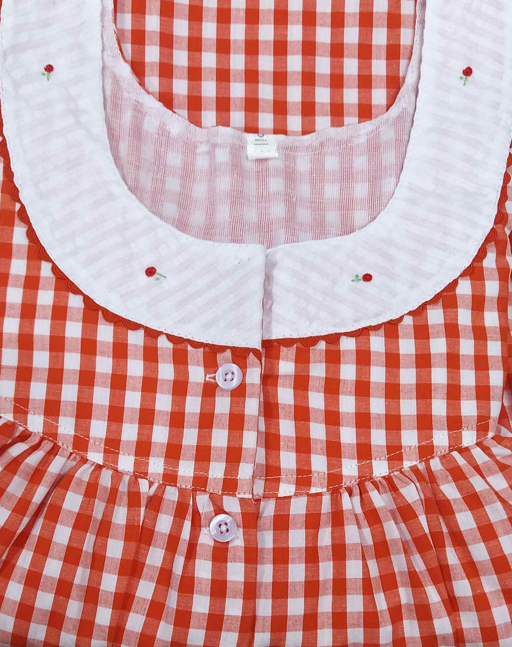 Cotton With Pockets, Half Open Small Printed Nighty