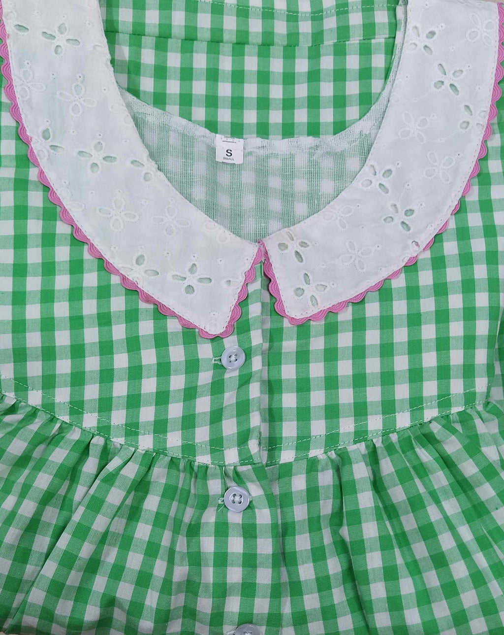 Cotton With Pockets, Half Open Small Printed Nighty