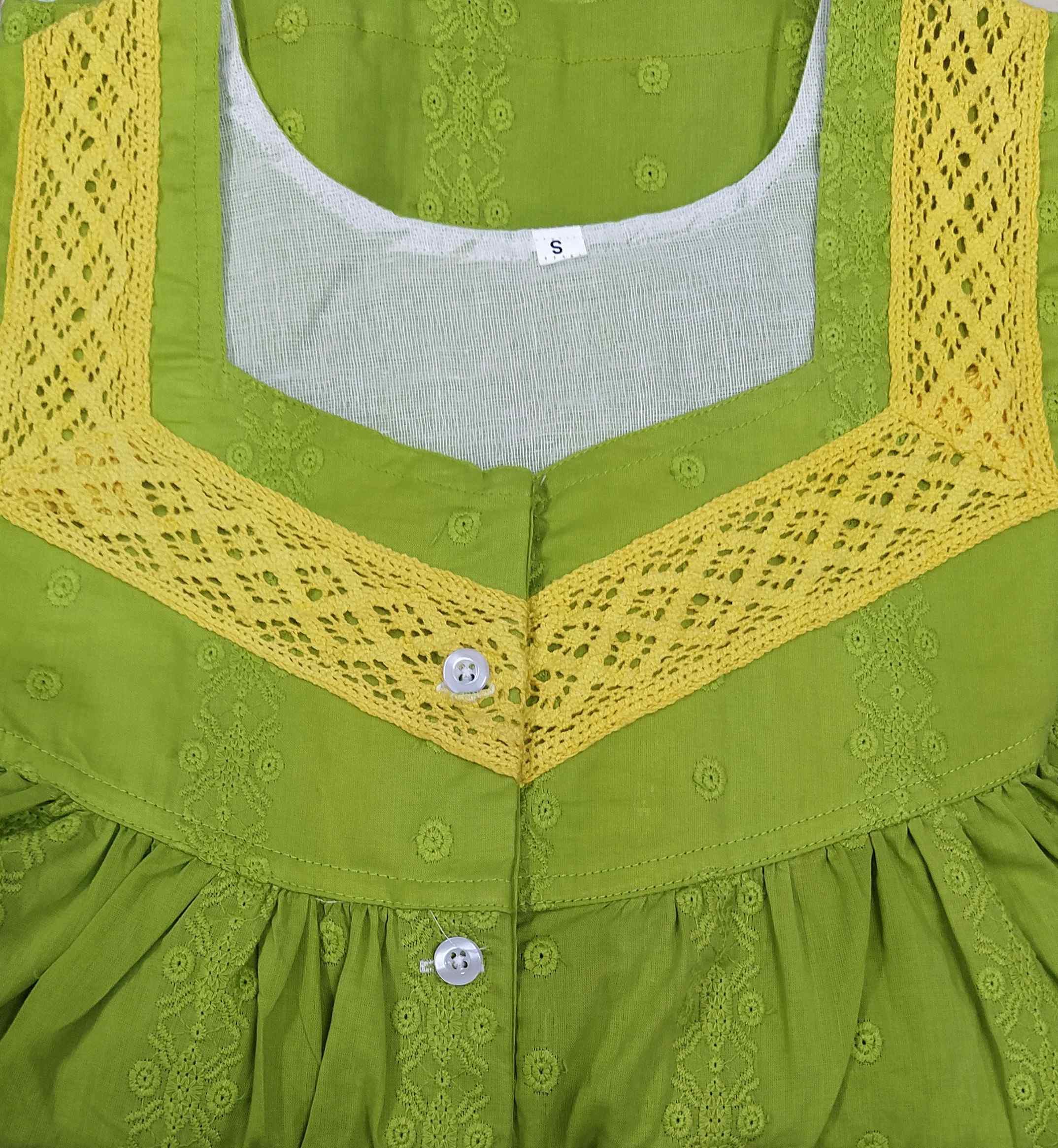 Bantex With Pockets, Half Open Small Printed Nighty