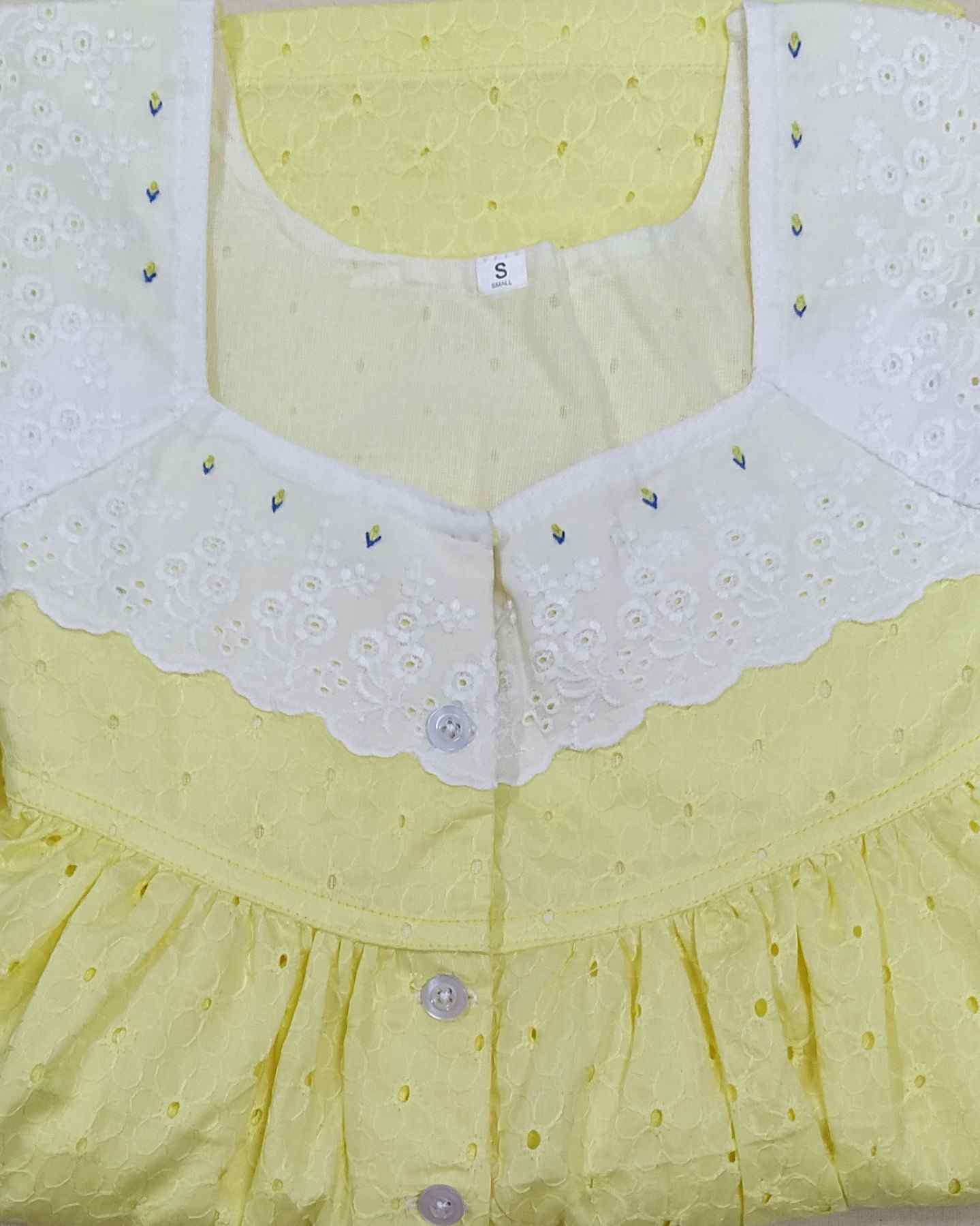 Hacoba With Pockets, Half Open Small Printed Nighty