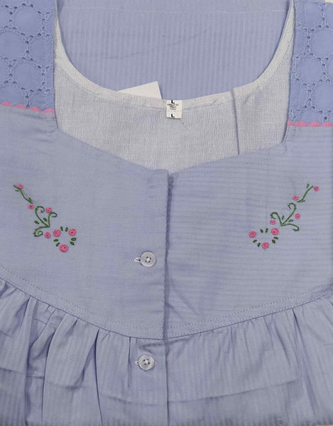 Cotton With Pockets, Half Open Large Printed Nighty