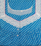 Cotton With Pockets, Half Open Large Printed Nighty