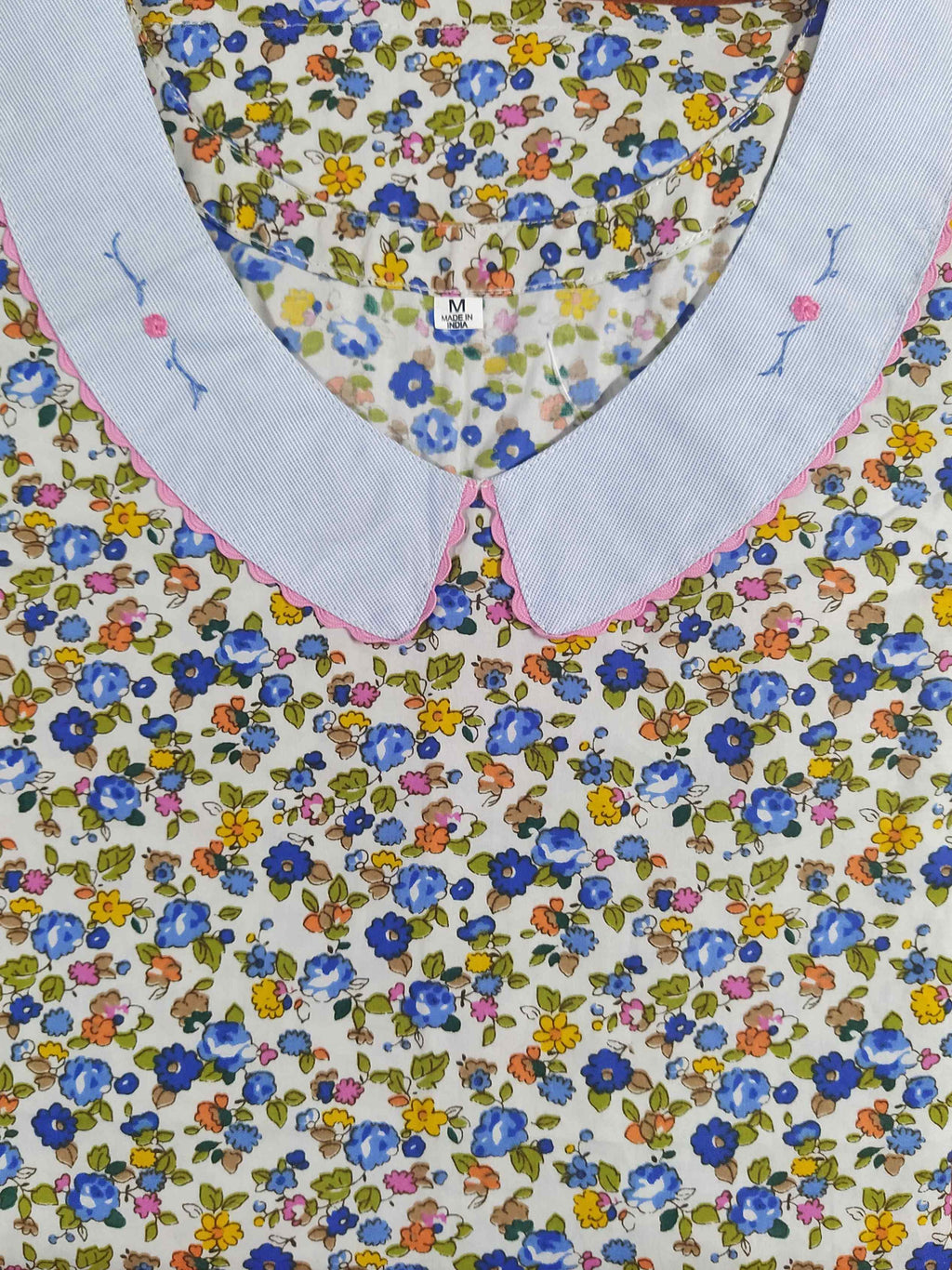 Cotton A-line churidar cut, With Pockets, No Open Medium Printed Nighty