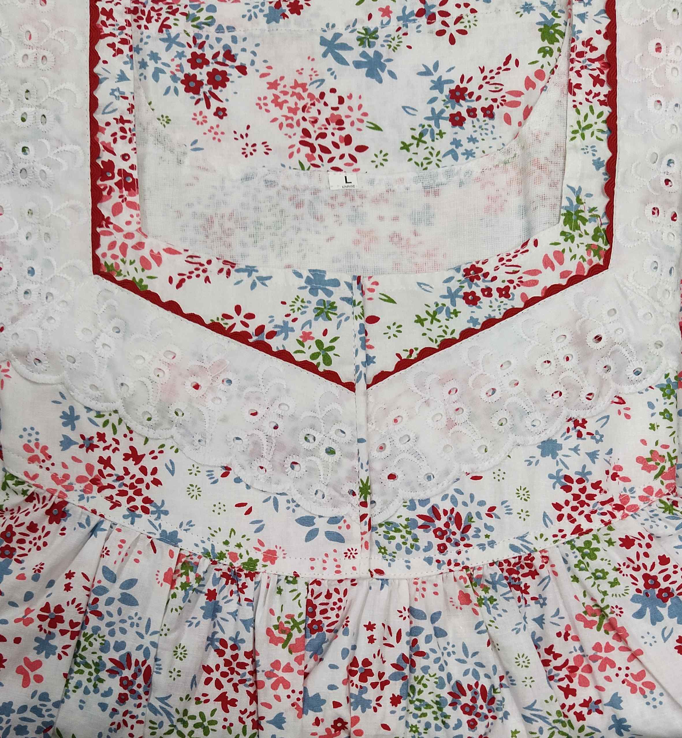 Cotton With Pockets, No Open Large Printed Nighty