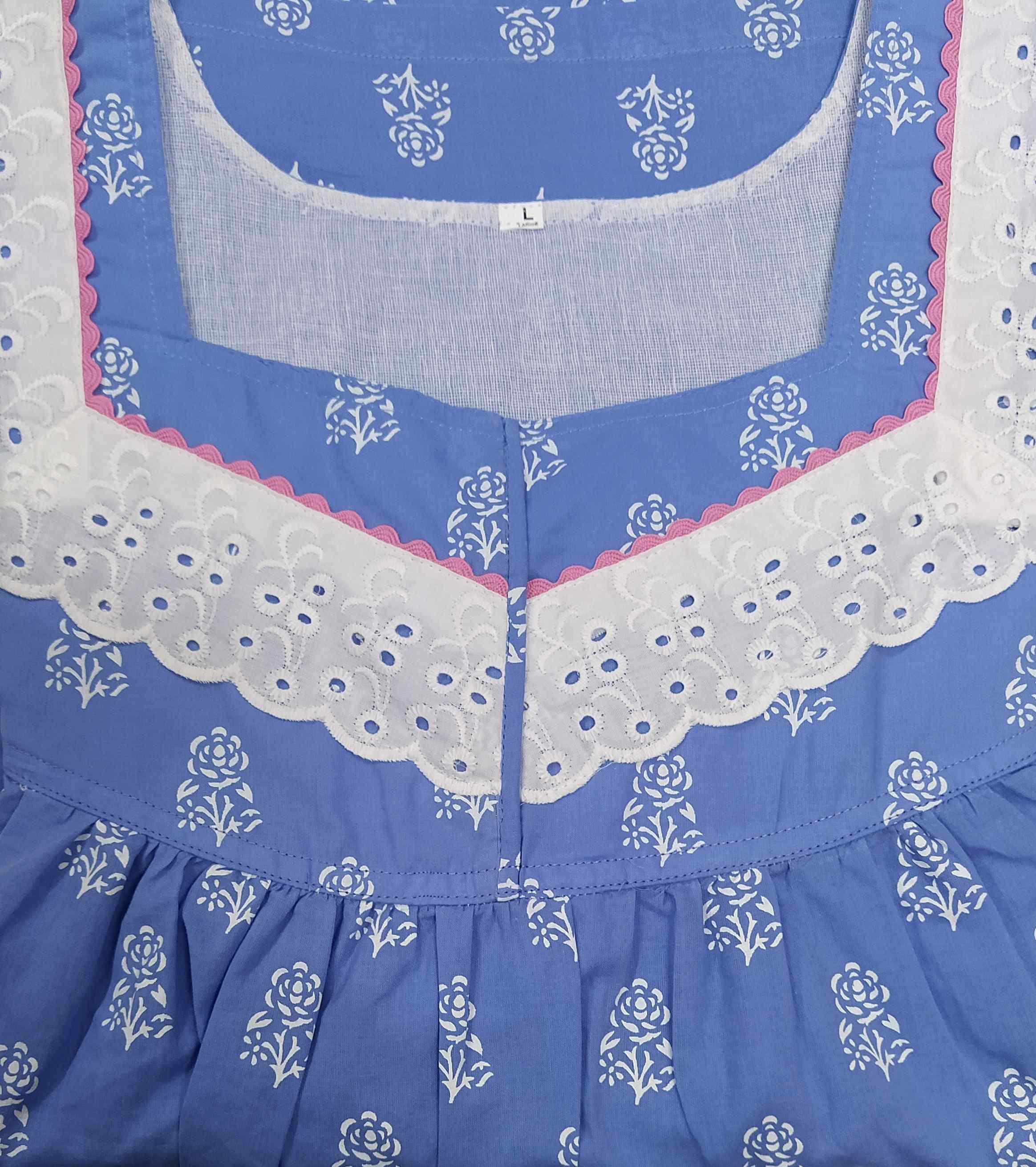 Soft Cotton With Pockets, No Open Large Printed Nighty