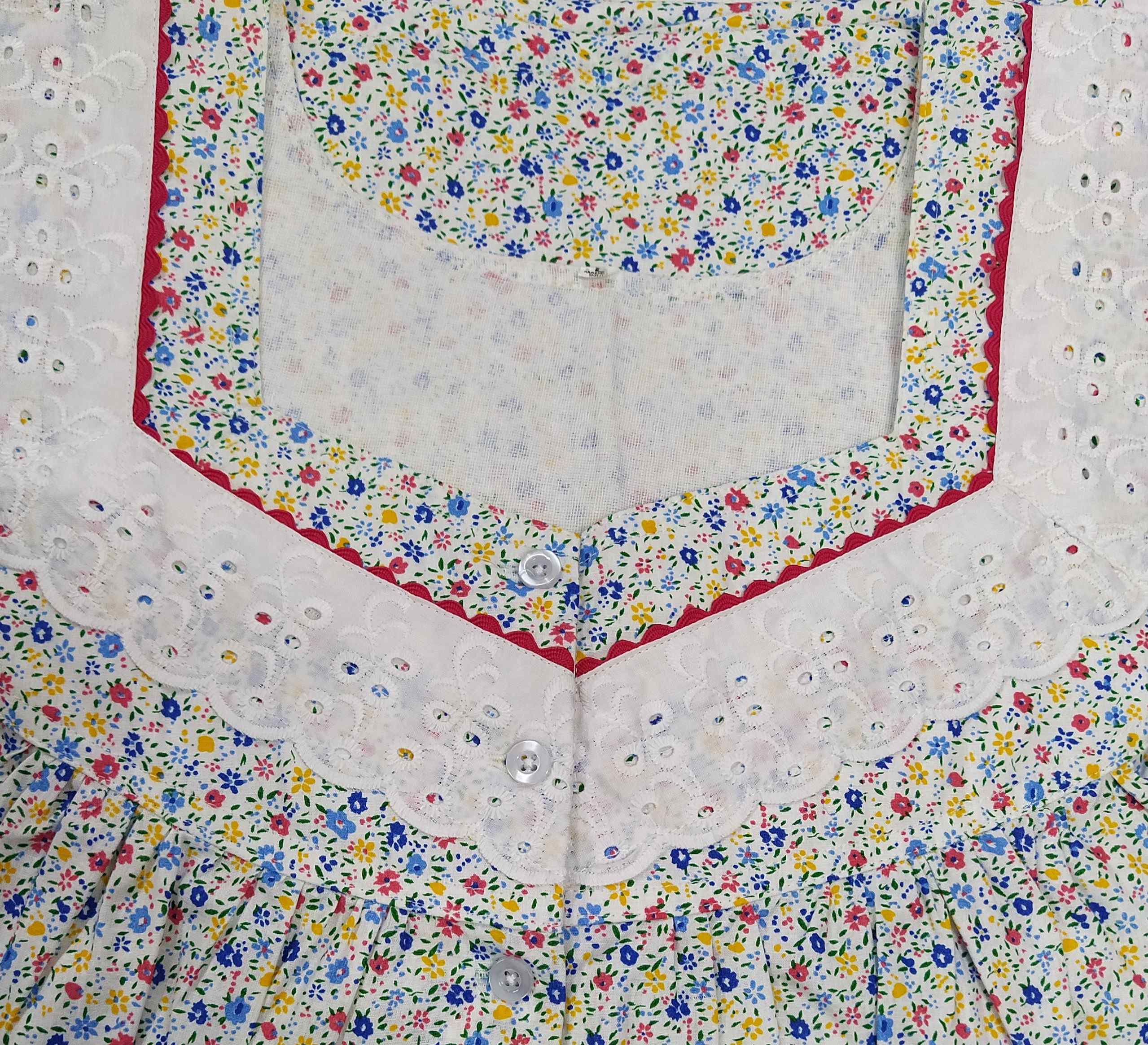 Cotton With Pockets, Half Open Large Printed Nighty