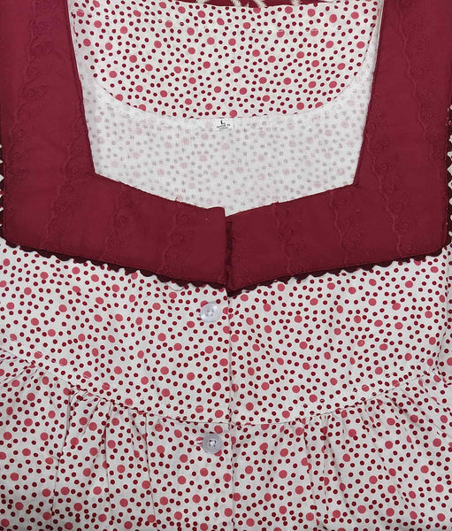 Cotton With Pockets, Half Open Large Printed Nighty