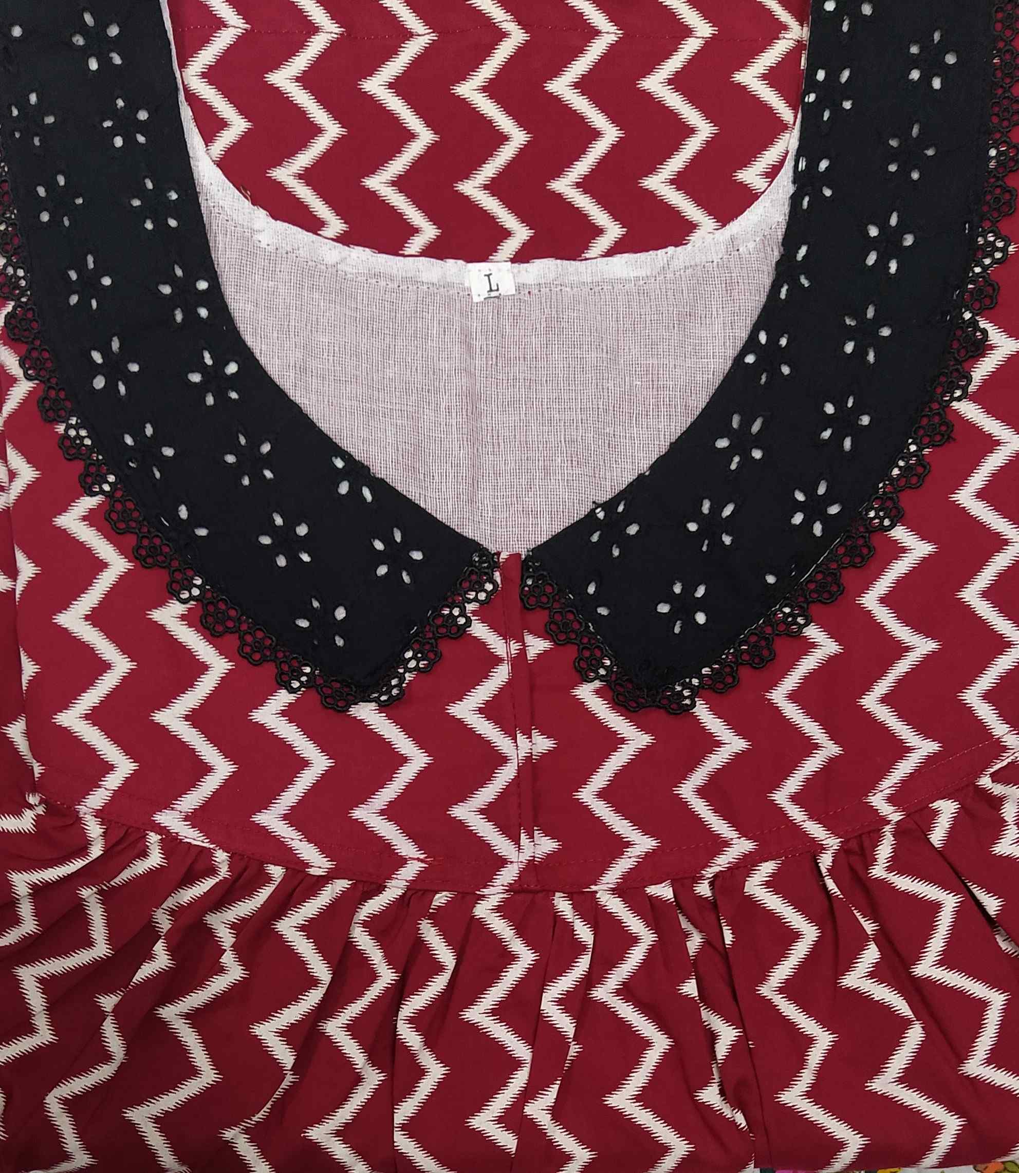 Soft Cotton With Pockets, No Open Large Printed Nighty