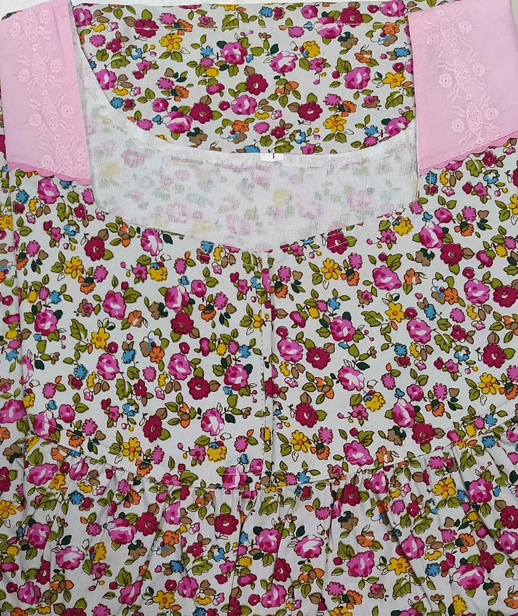 Cotton With Pockets, No Open Large Printed Nighty