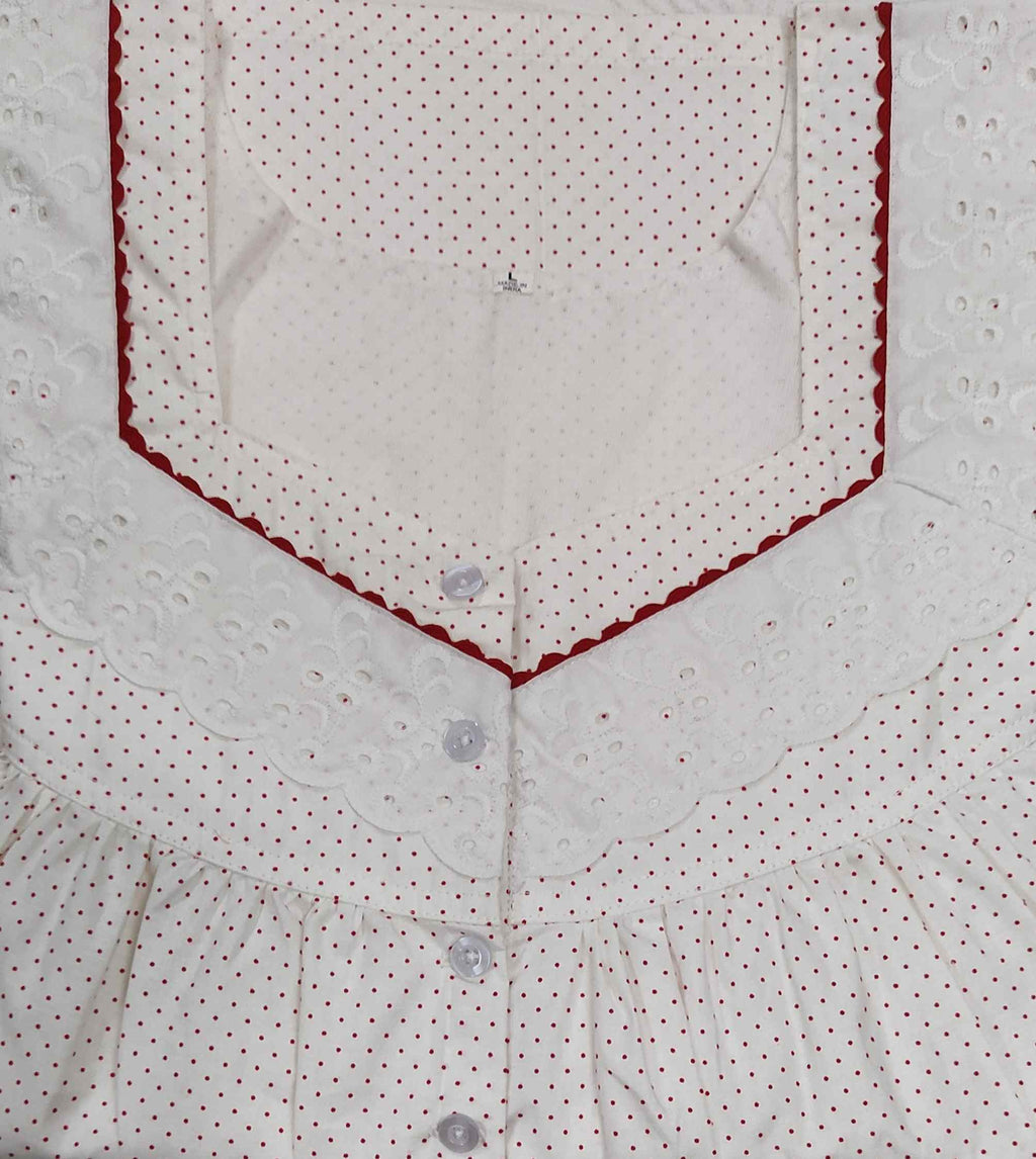 Cotton With Pockets, Half Open Large Printed Nighty