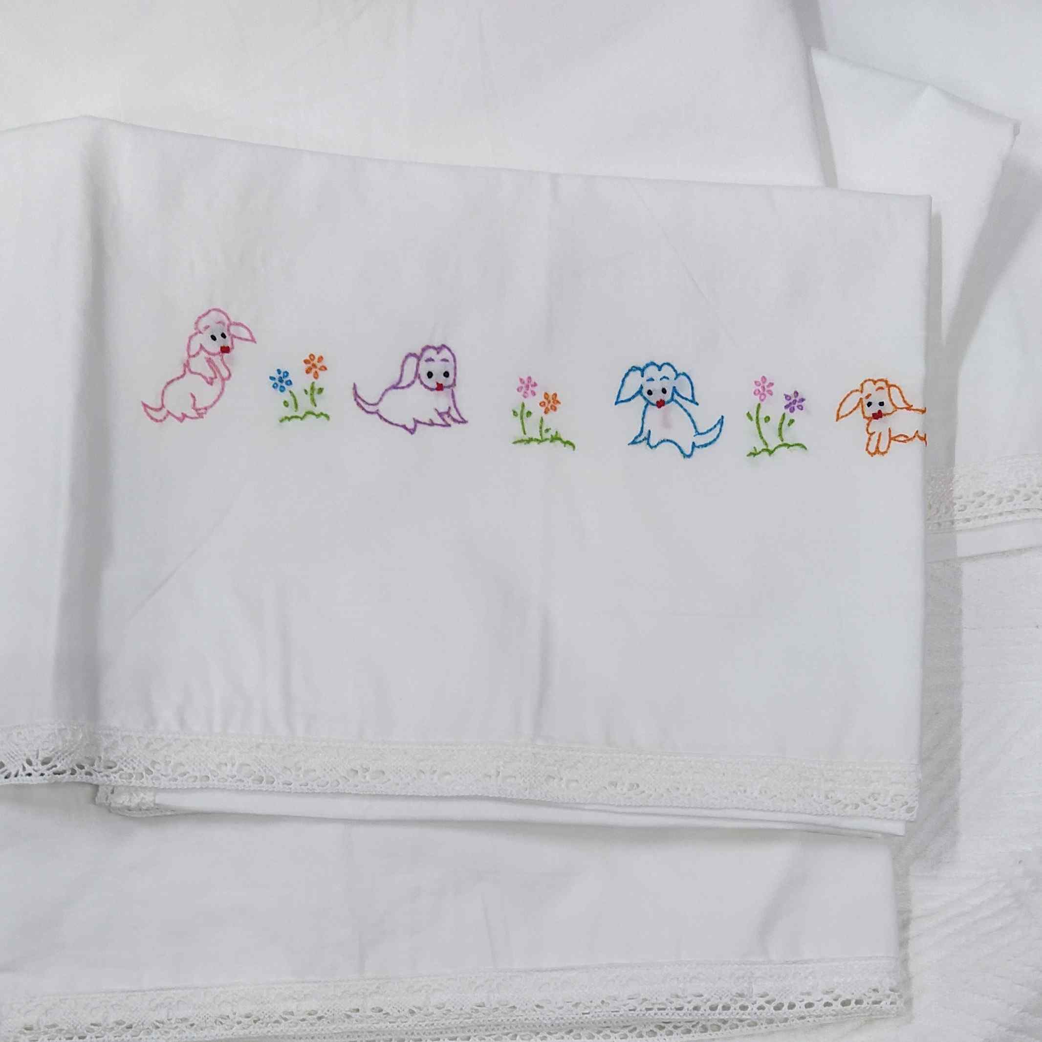 Cotton Printed baby sheet with embroidery for new borns