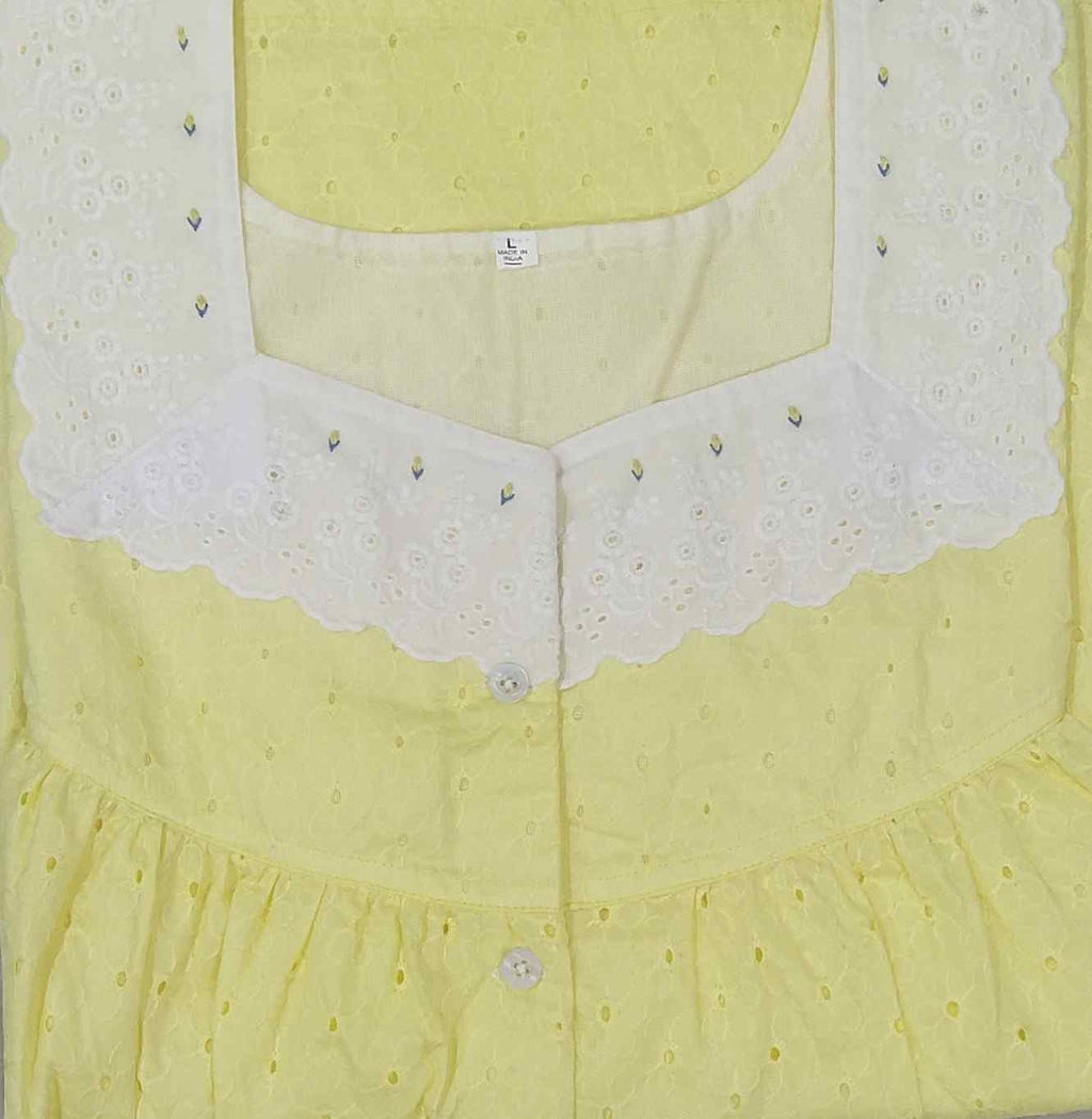 Hacoba With Pockets, Half Open Large Printed Nighty