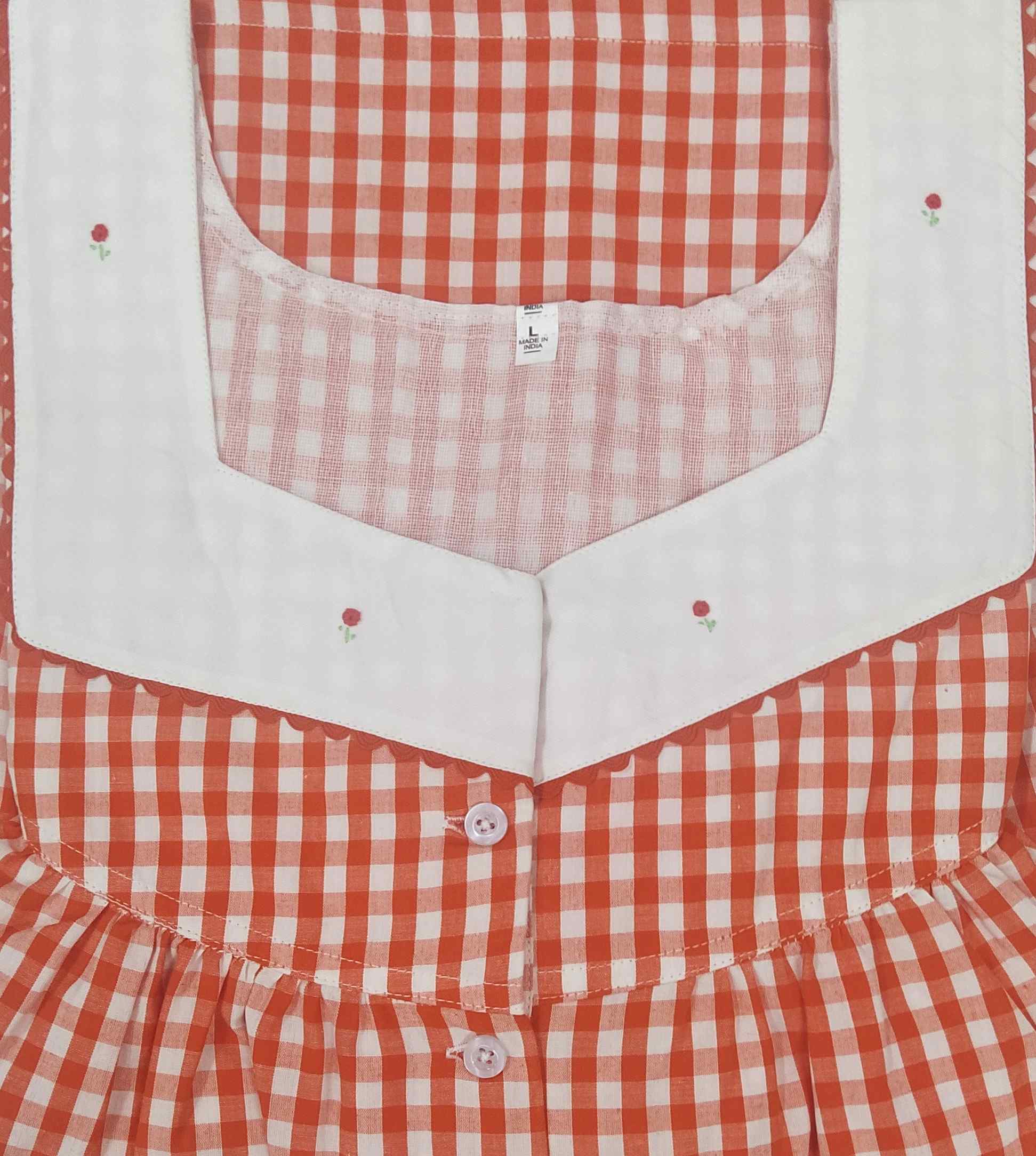 Bantex With Pockets, Half Open Large Printed Nighty