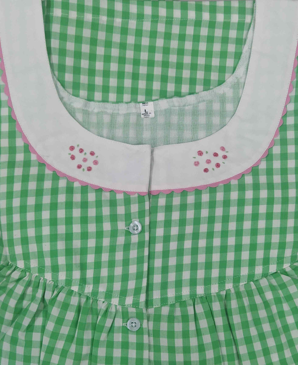 Bantex With Pockets, Half Open Large Printed Nighty