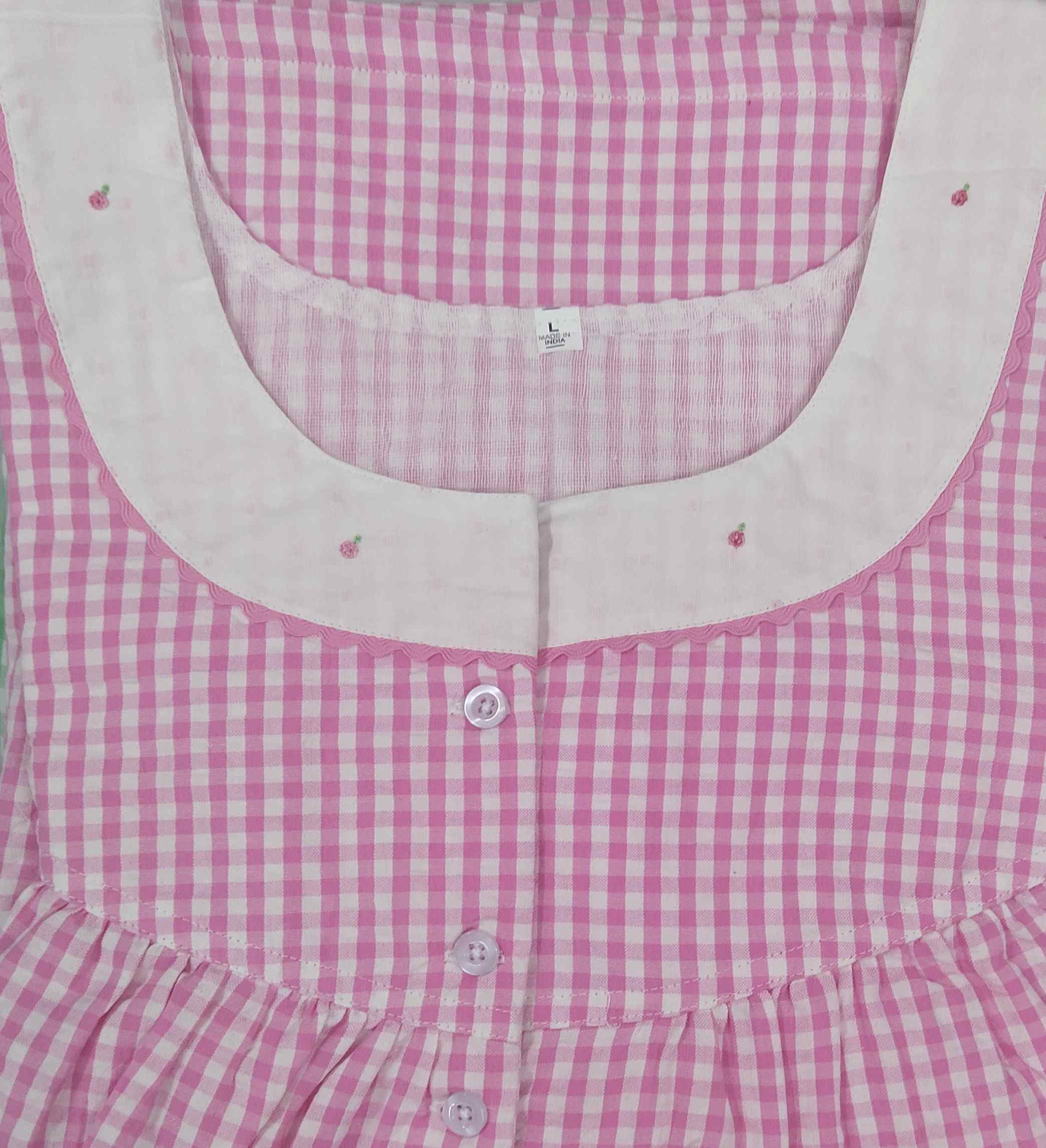 Bantex With Pockets, Half Open Large Printed Nighty
