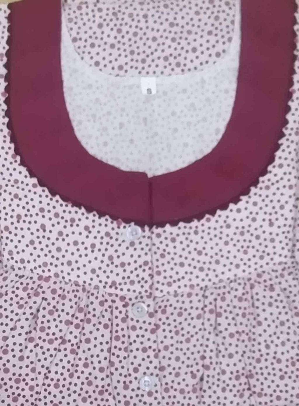 Cotton With Pockets, Half Open Small Printed Nighty