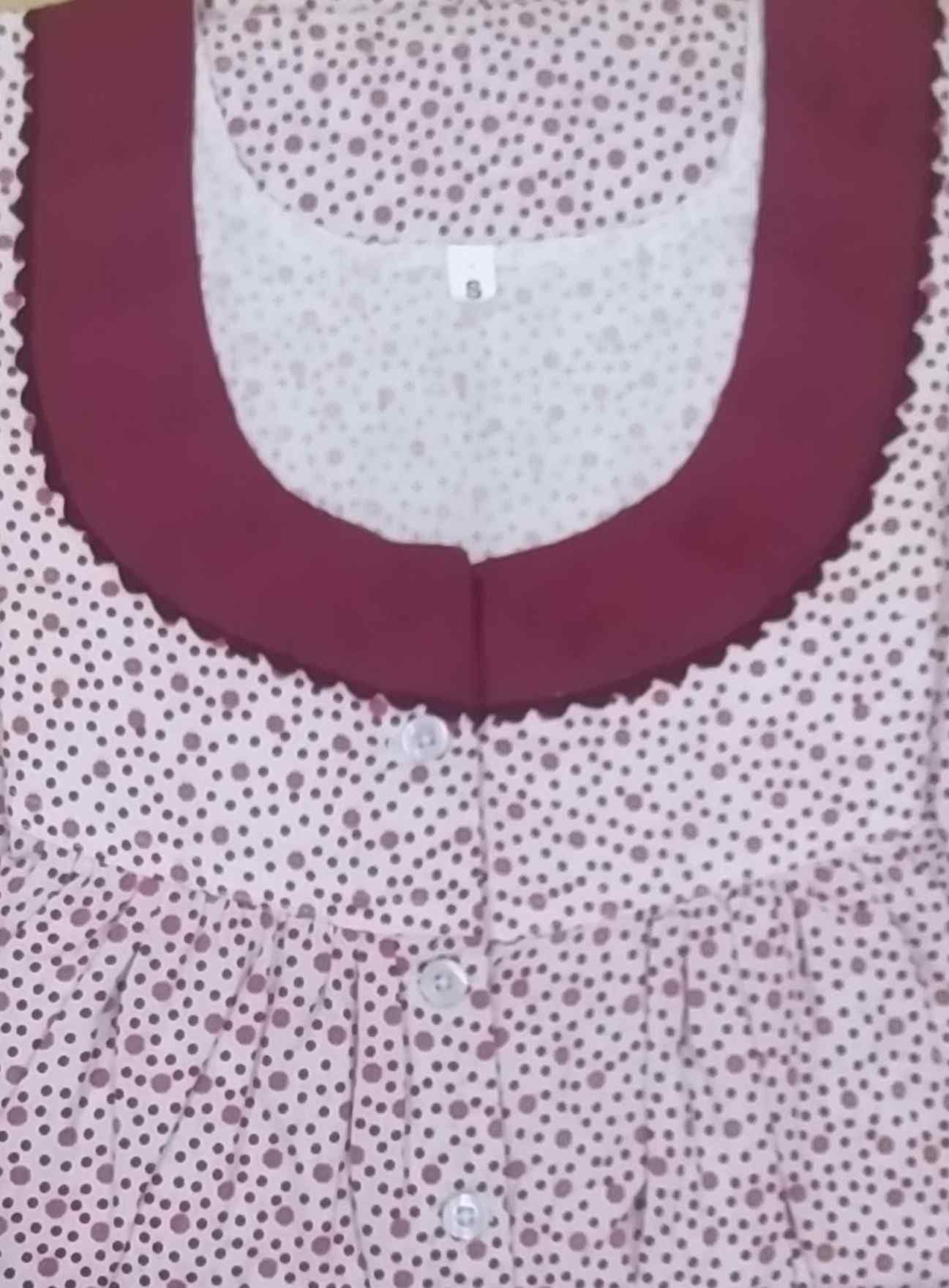 Cotton With Pockets, Half Open Small Printed Nighty