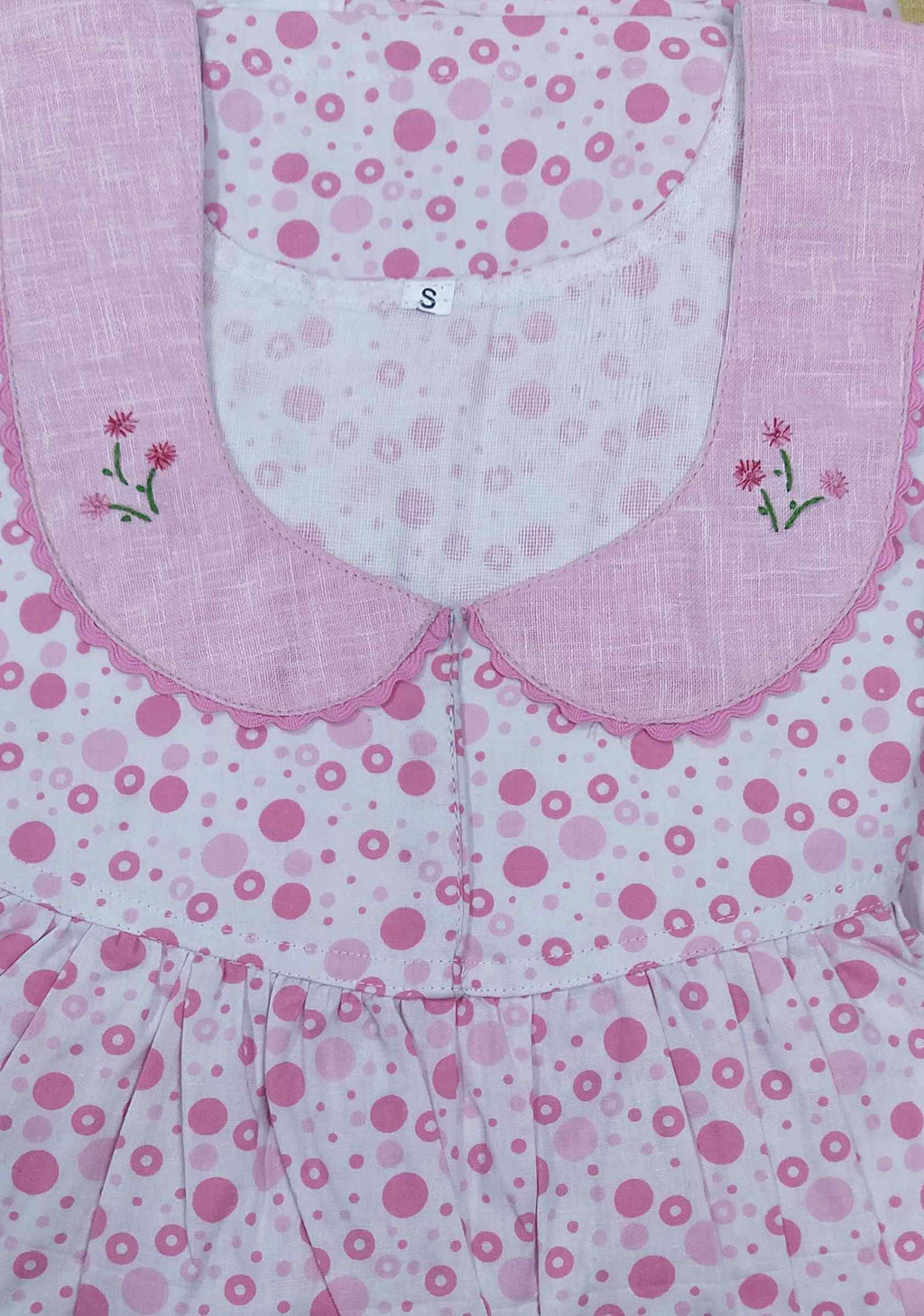 Cotton With Pockets, No Open Small Printed Nighty