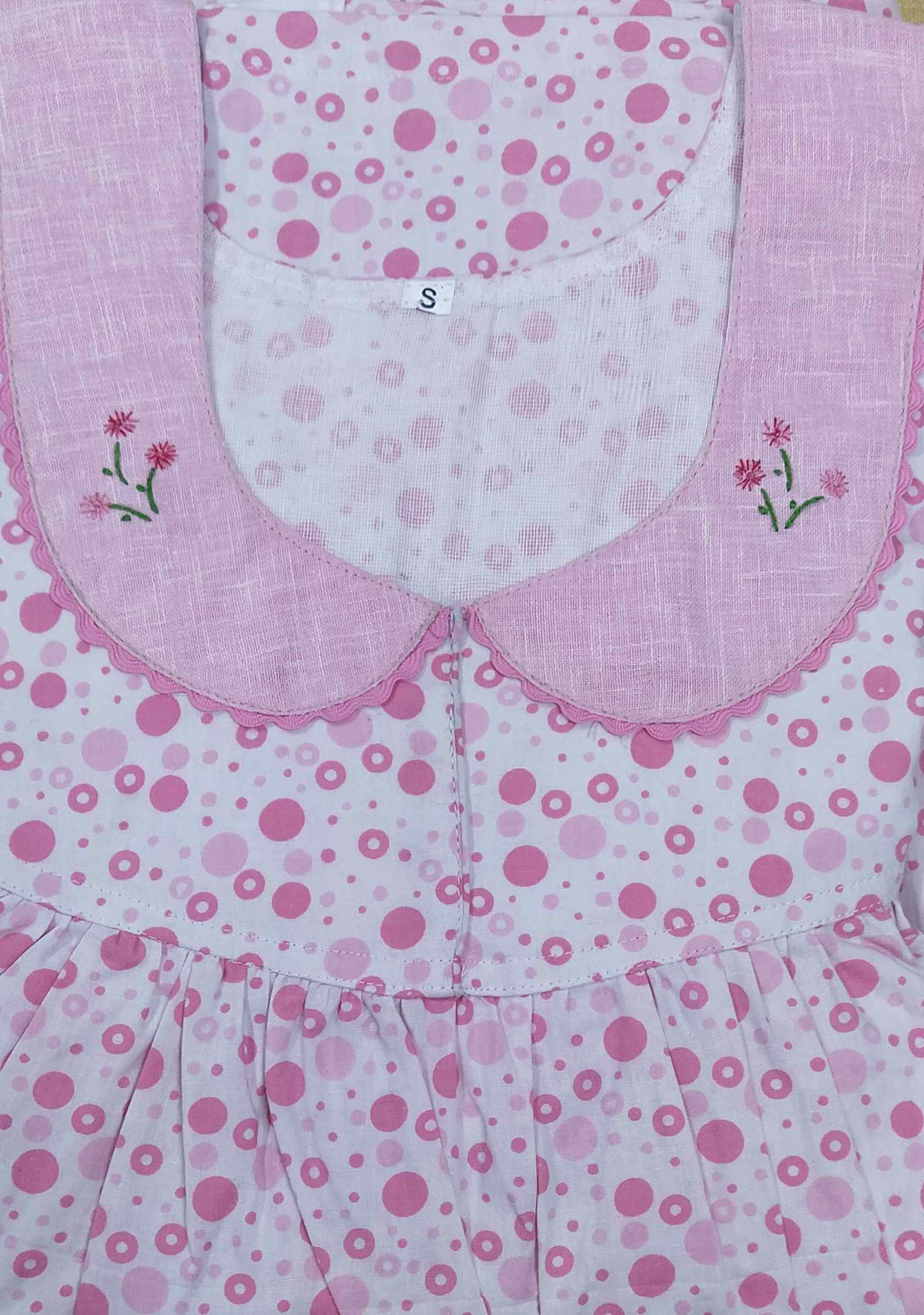 Cotton With Pockets, No Open Small Printed Nighty