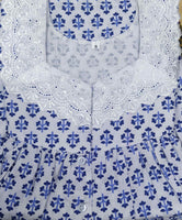 Cotton With Pockets, Half Open Small Printed Nighty