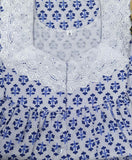 Cotton With Pockets, Half Open Small Printed Nighty
