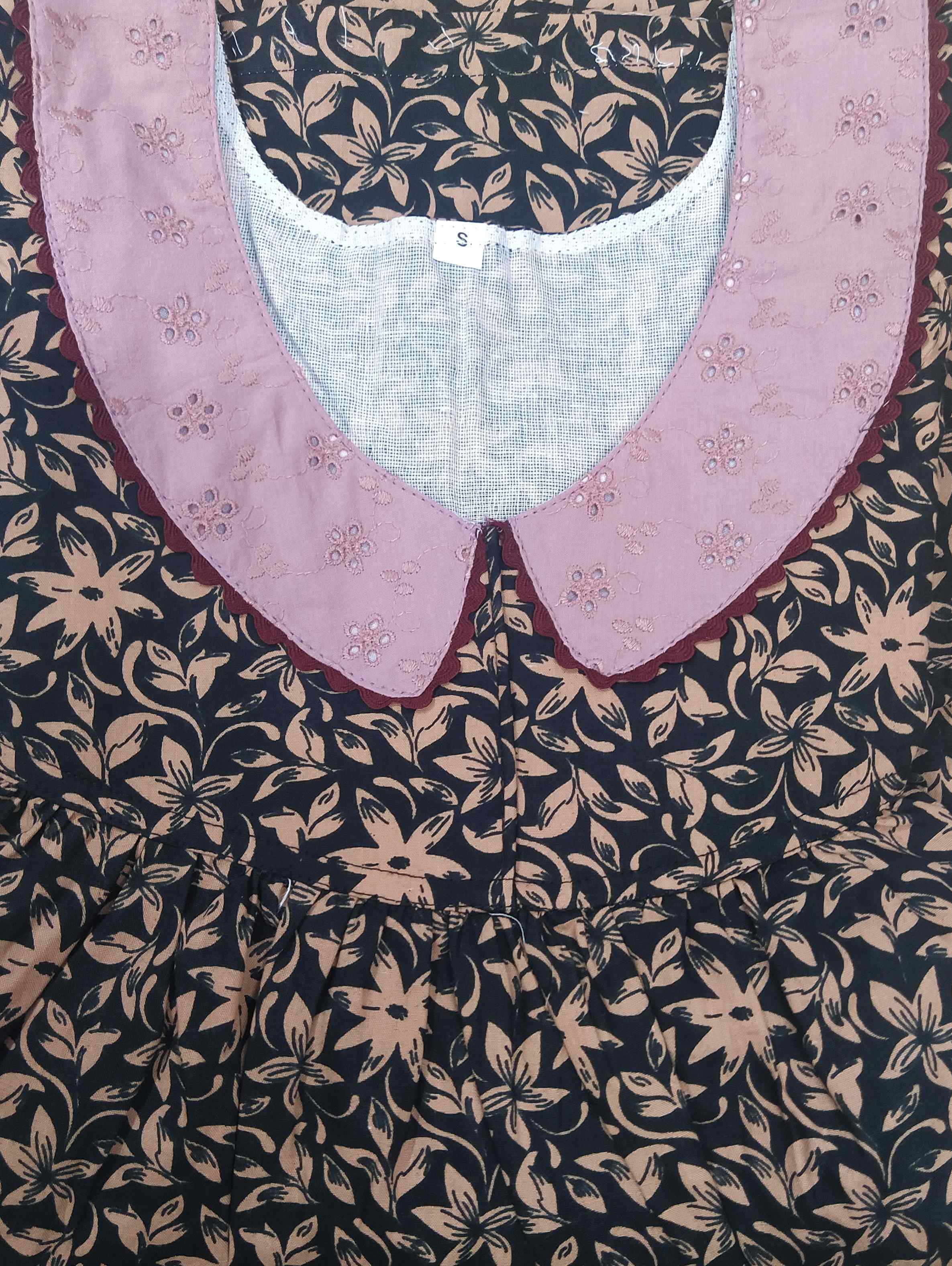 Cotton With Pockets, No Open Small Printed Nighty