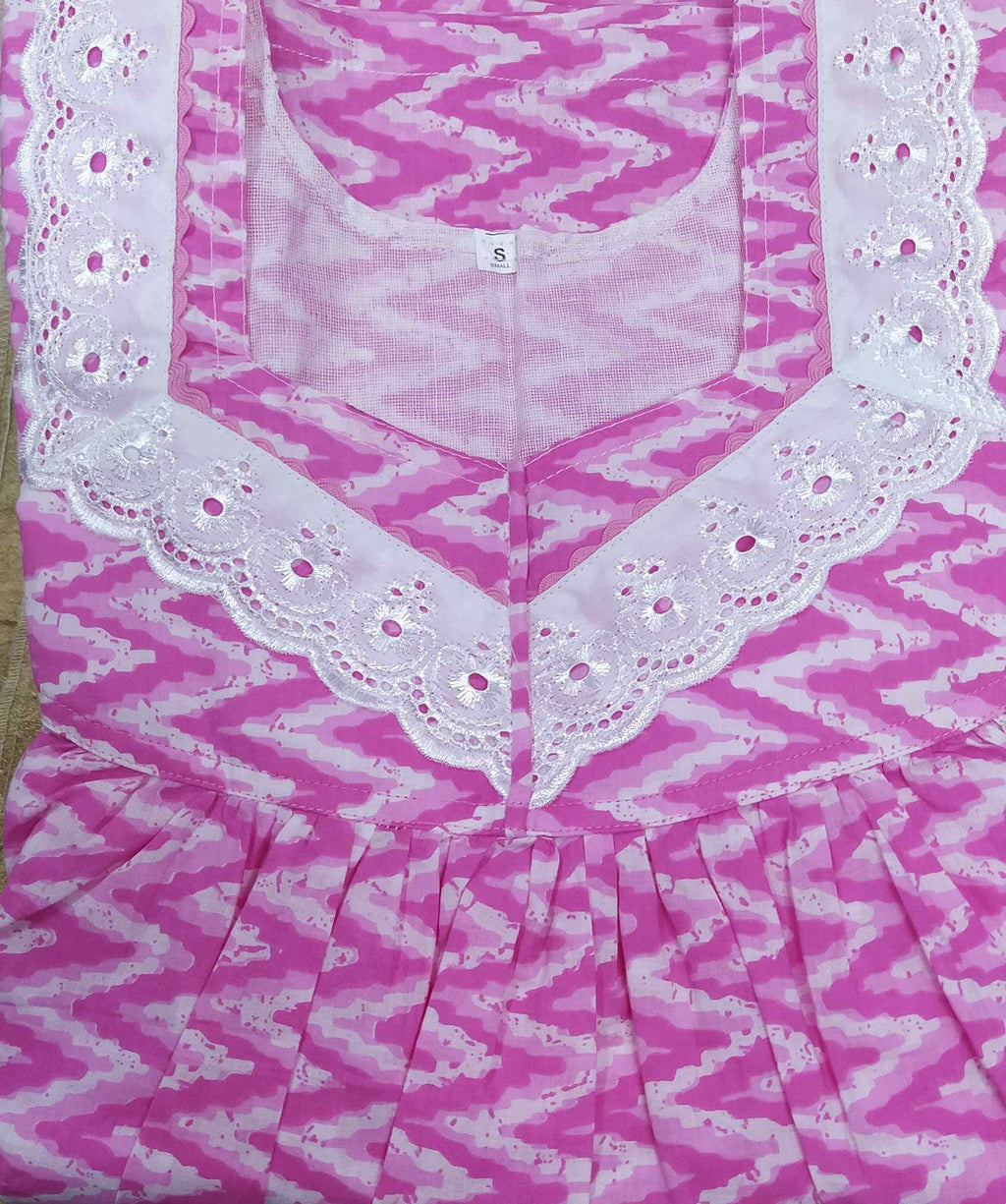 Soft Cotton With Pockets, No Open Small Printed Nighty