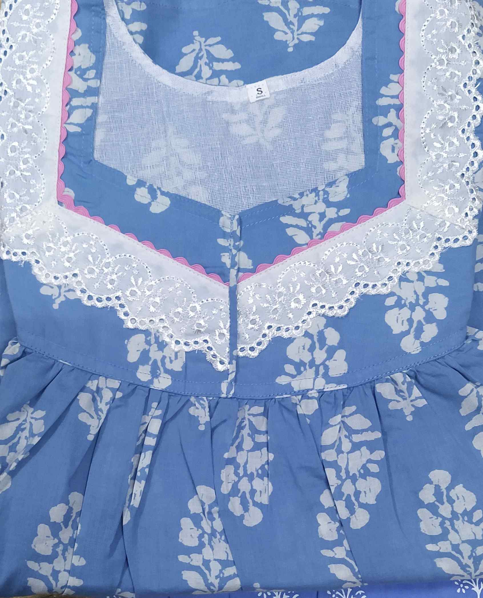 Soft Cotton With Pockets, No Open Small Printed Nighty