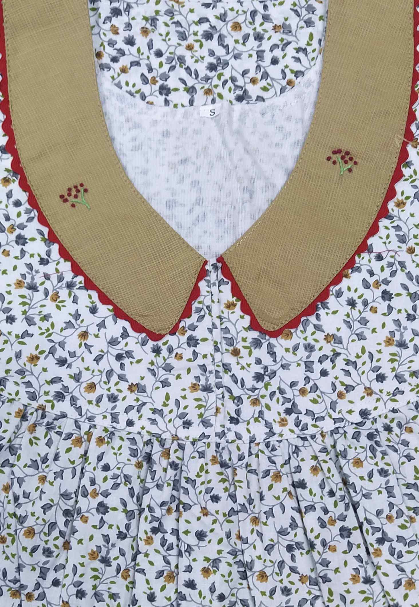 Cotton With Pockets, No Open Small Printed Nighty
