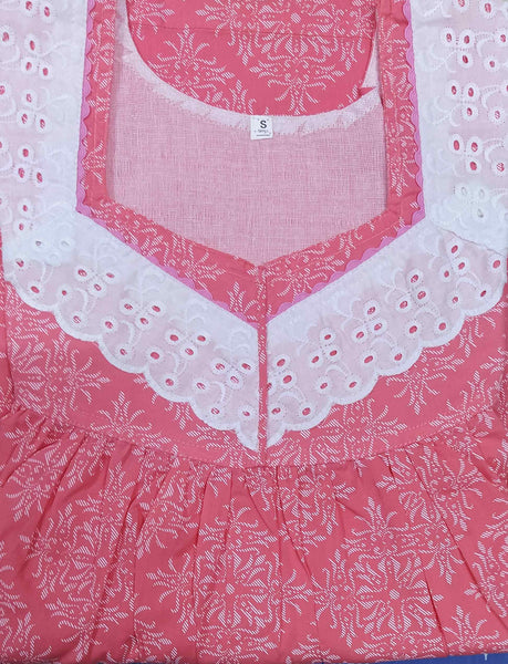 Soft Cotton With Pockets, No Open Small Printed Nighty
