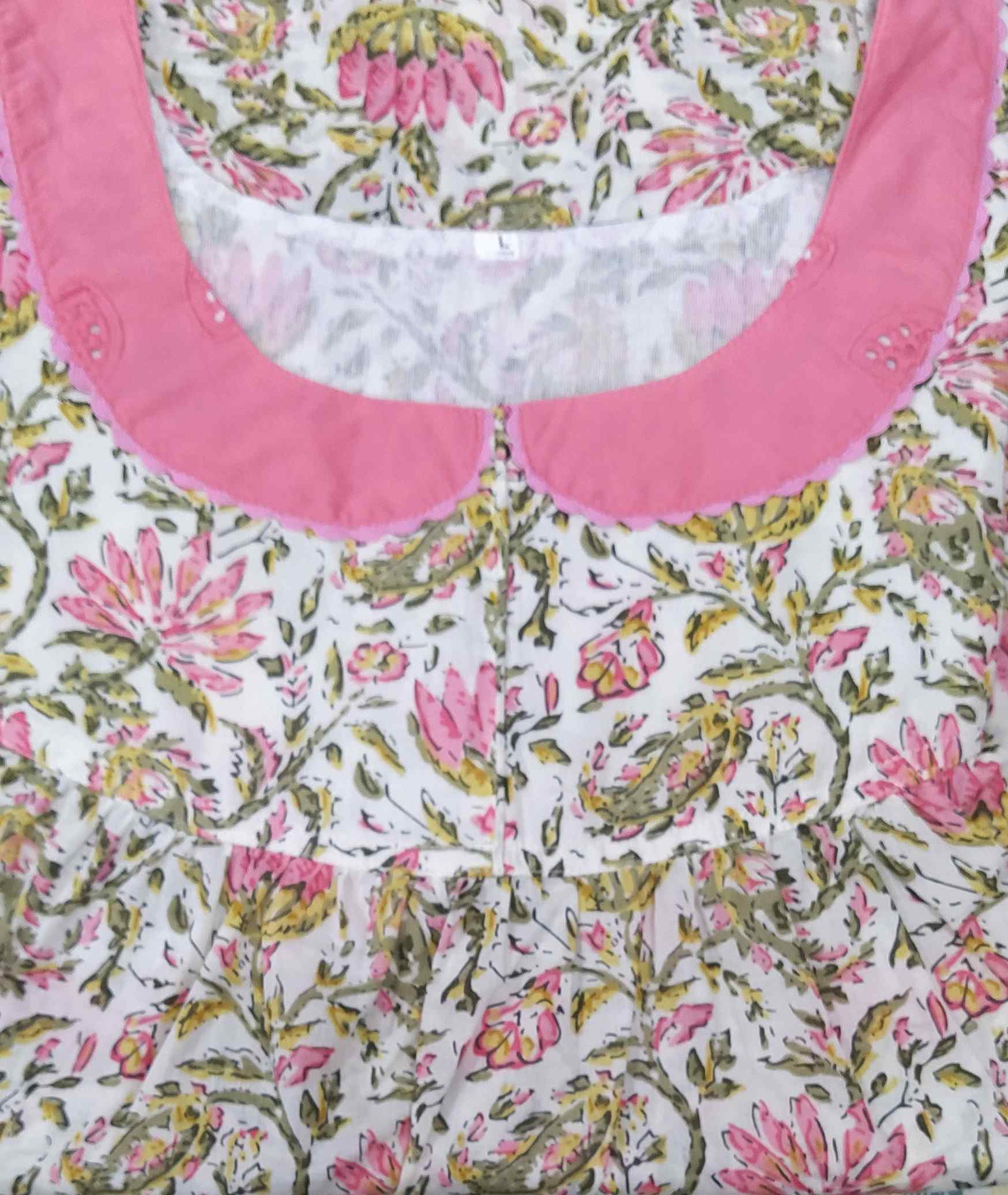 Cotton With Pockets, No Open Large Printed Nighty