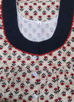 Cotton With Pockets, Half Open Small Printed Nighty