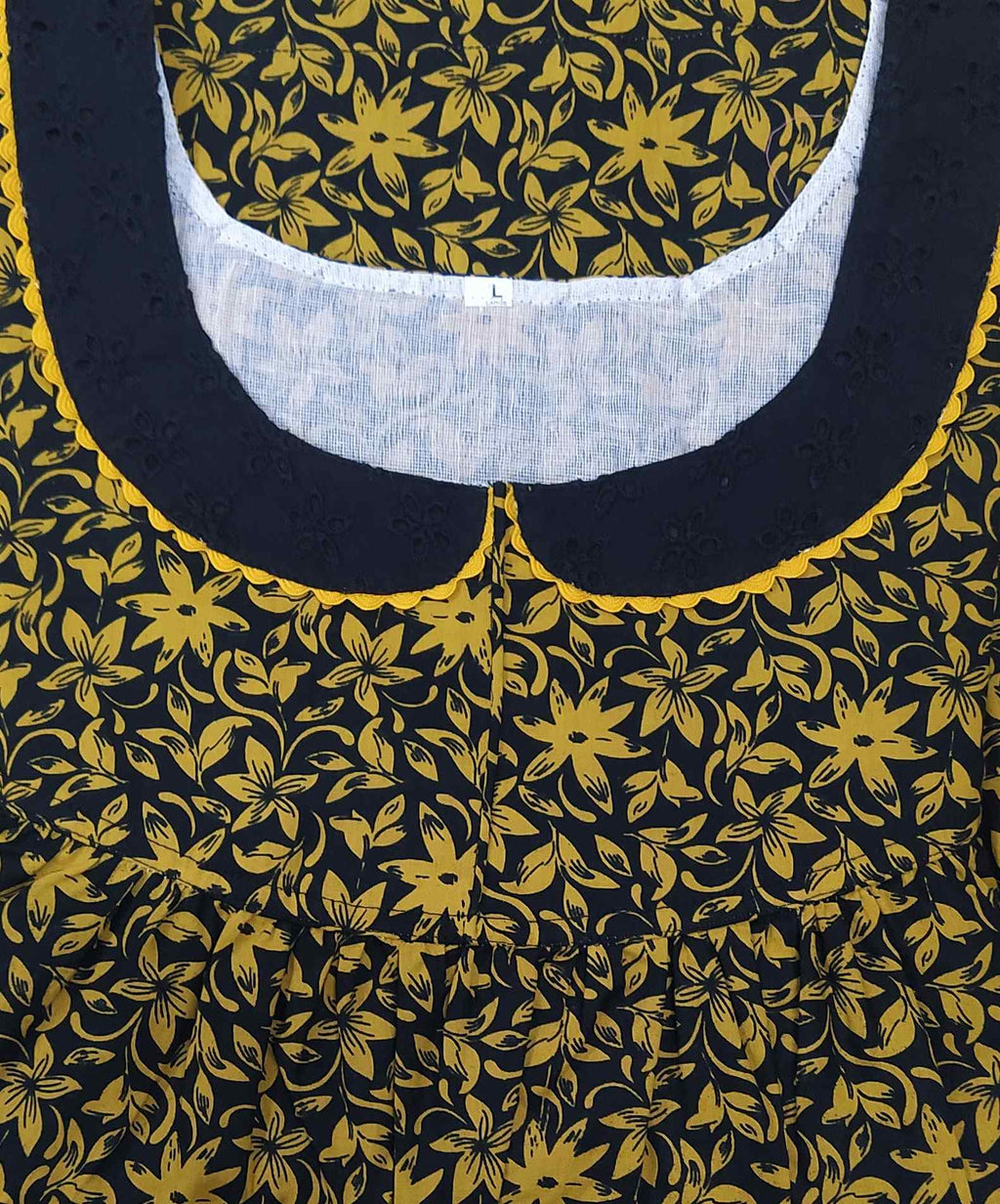 Cotton With Pockets, No Open Large Printed Nighty