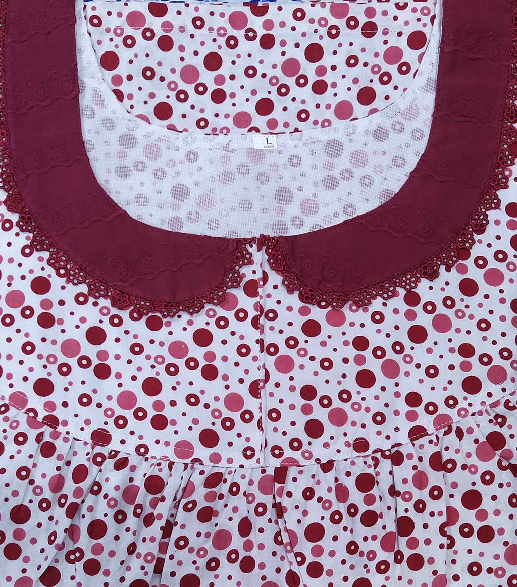 Cotton With Pockets, No Open Large Printed Nighty