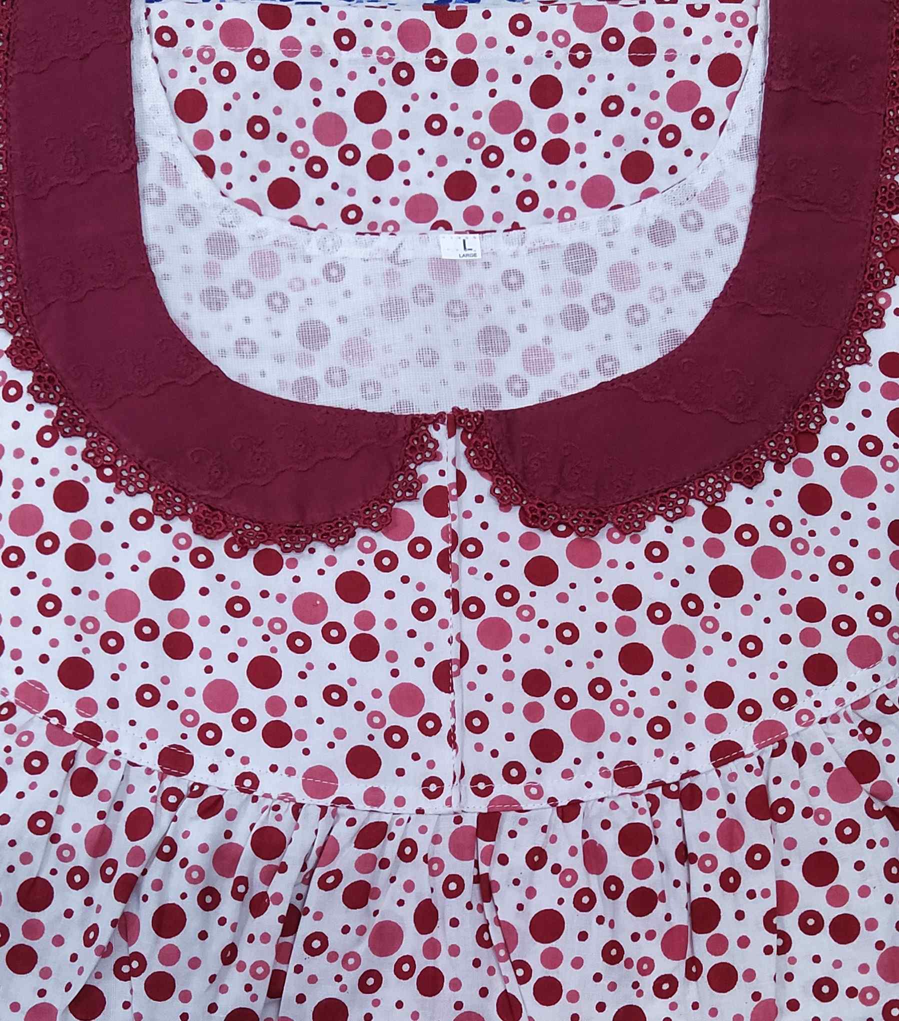 Cotton With Pockets, No Open Large Printed Nighty