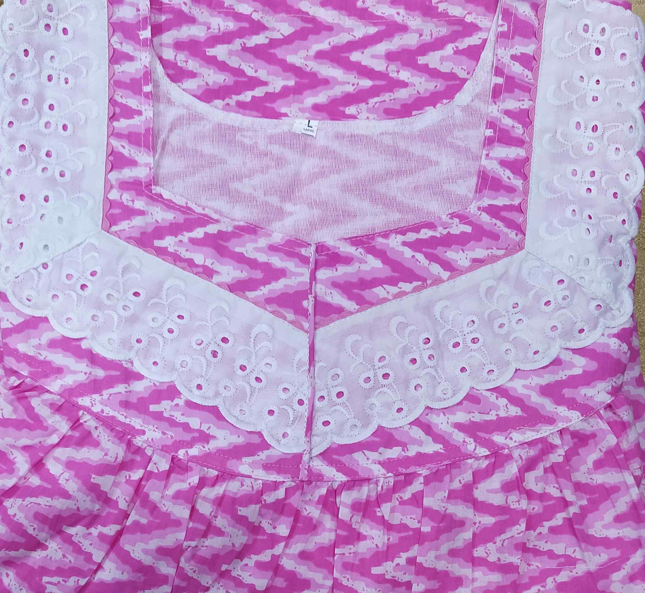 Soft Cotton With Pockets, No Open Large Printed Nighty