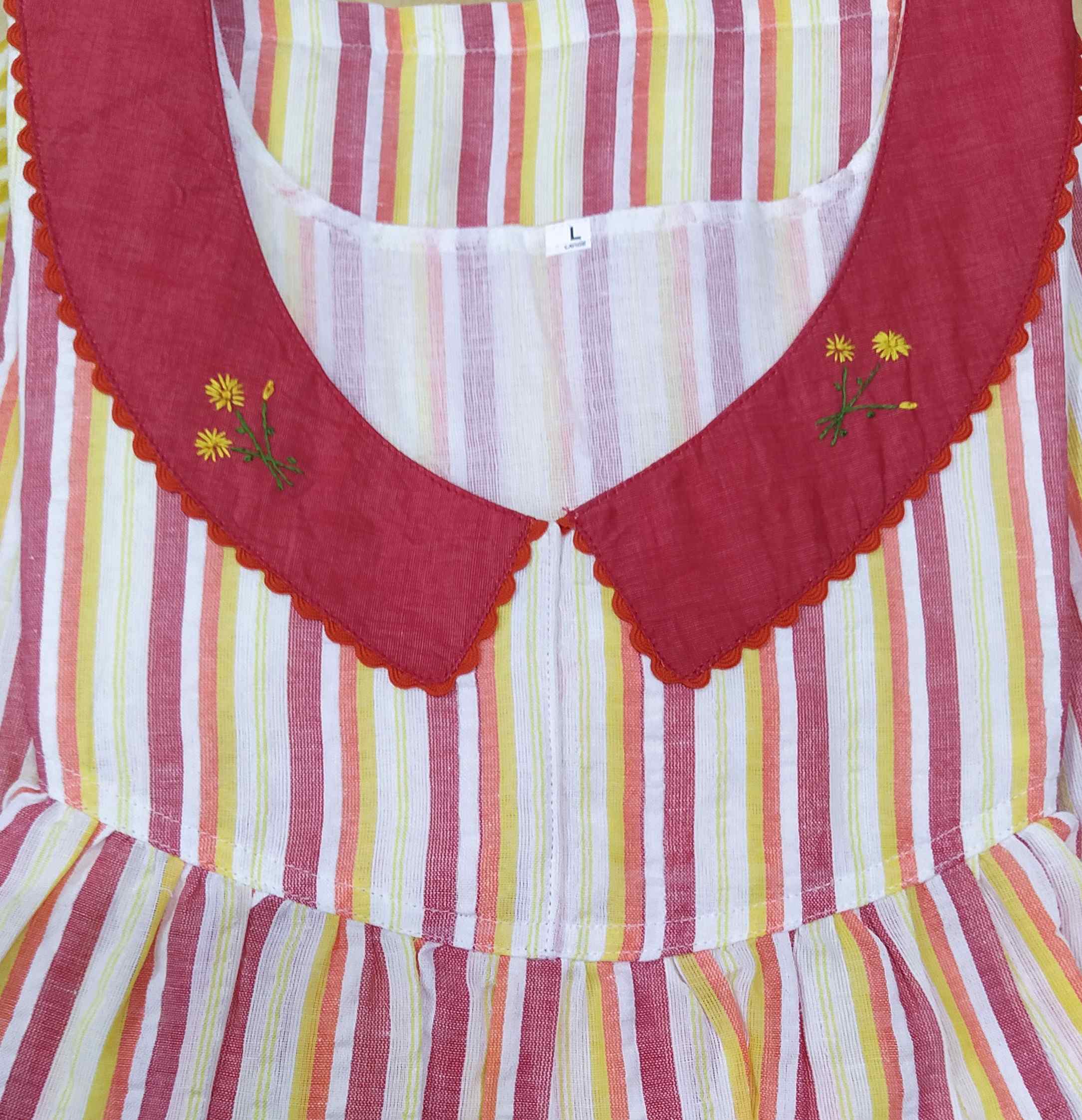 Bantex With Pockets, No Open Large Printed Nighty