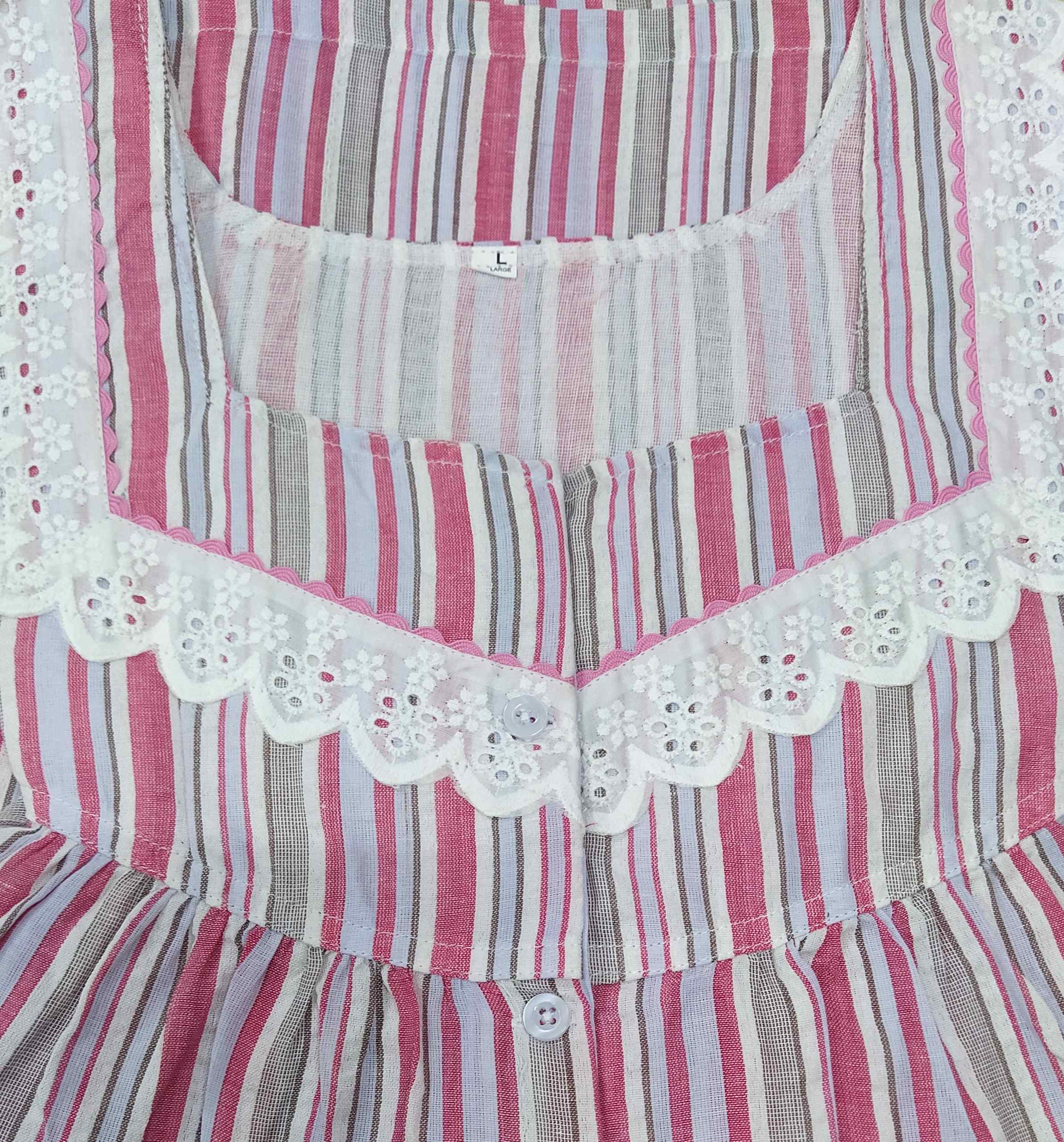 Bantex With Pockets, Half Open Large Printed Nighty