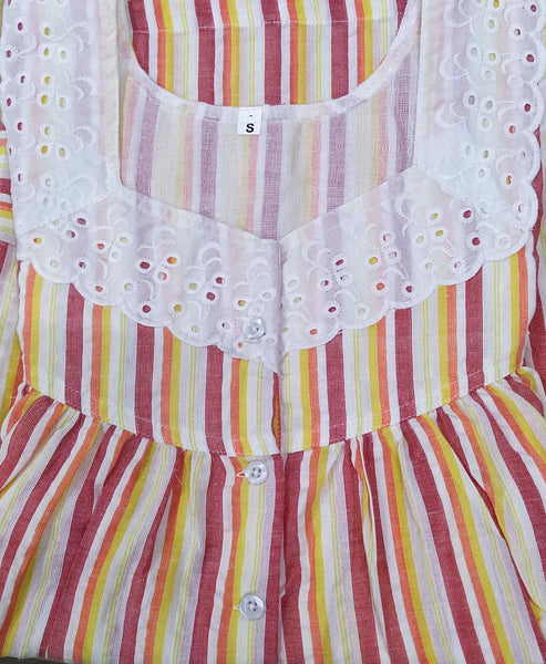 Bantex With Pockets, Half Open Large Printed Nighty