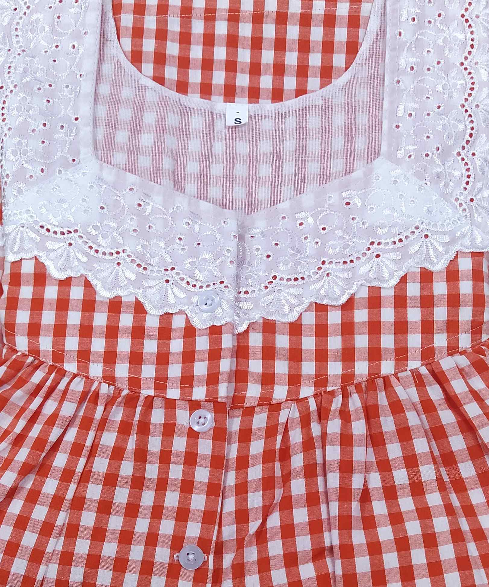 Bantex With Pockets, Half Open Small Printed Nighty